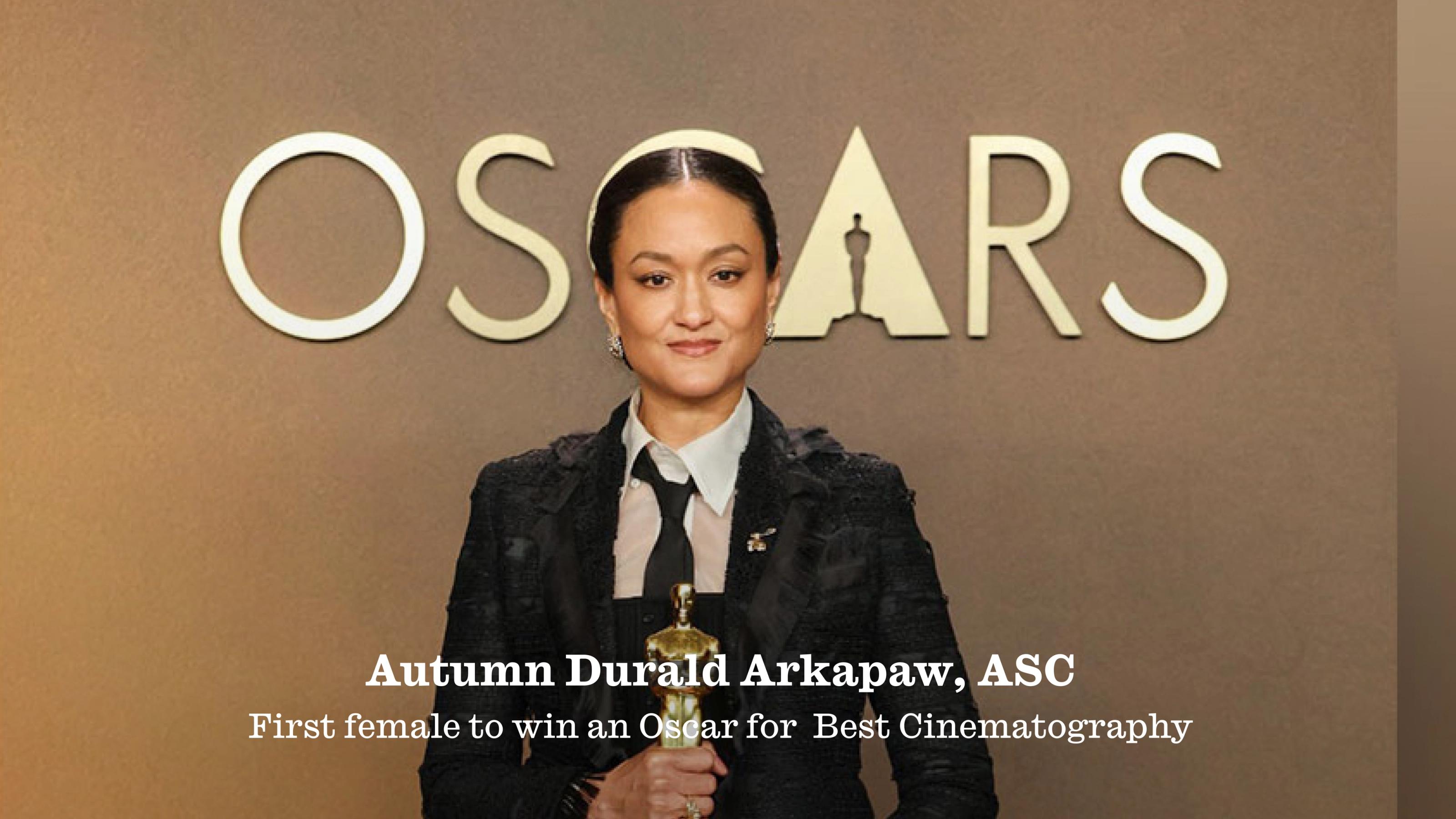 Hearty congratulations to our client Autumn Durand Arkapaw on making history as the first woman to win the Academy Award for Best Cinematography for her extraordinary work on Sinners