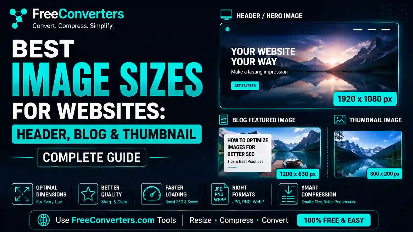 Best Image Sizes for Websites: Header, Blog & Thumbnail Guide