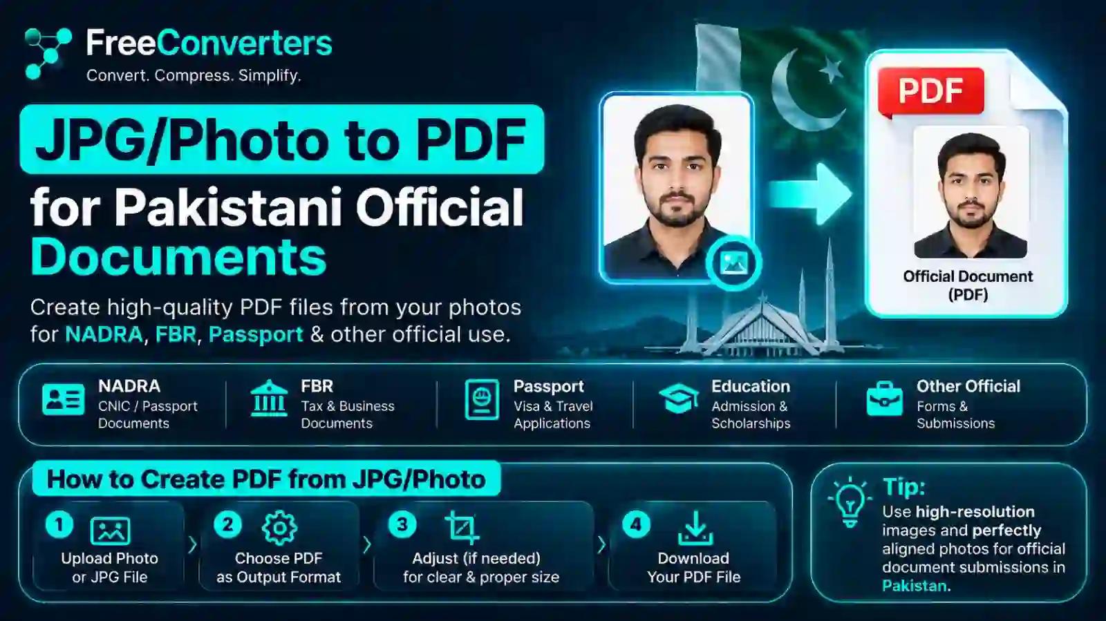 How to Convert JPG to PDF for Pakistani Documents (2026)