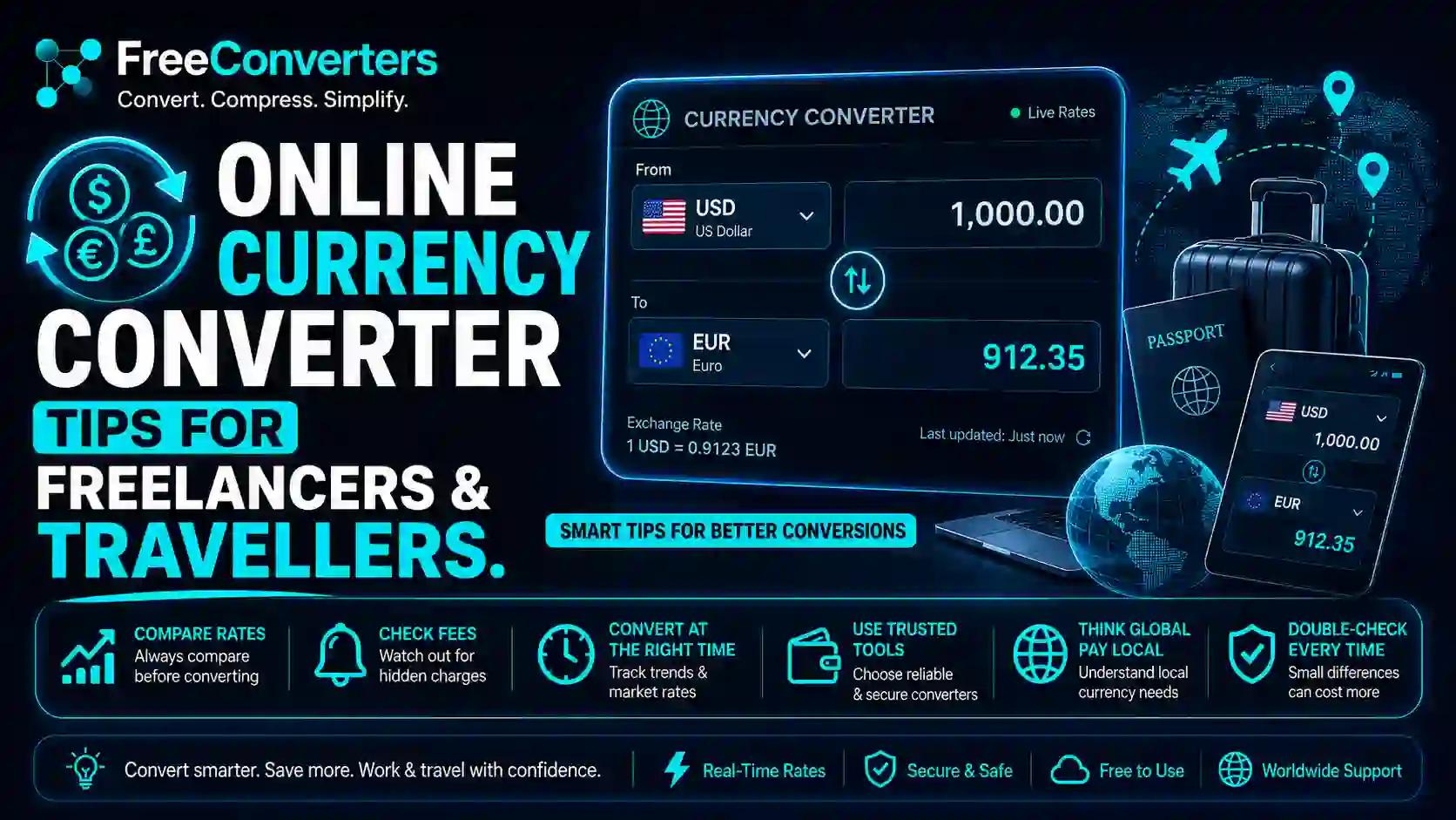 Online Currency Converter Tips for Freelancers and Travellers.