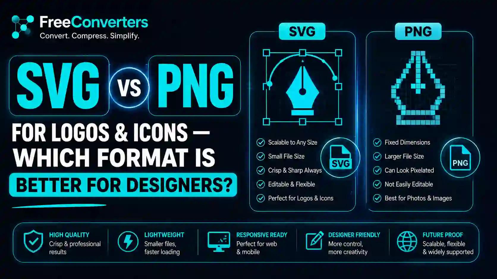 SVG vs PNG for Logos and Icons β Which Format is Better for Designers?