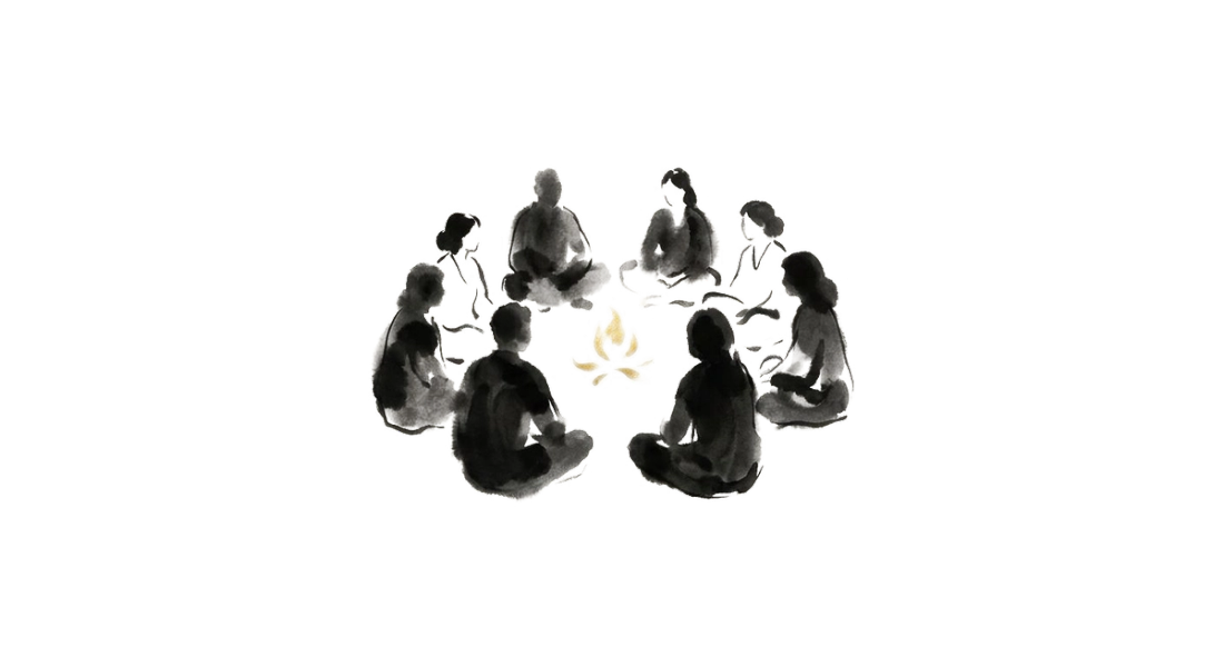 Cercle de parole (communauté, partage) - estampe in Yin