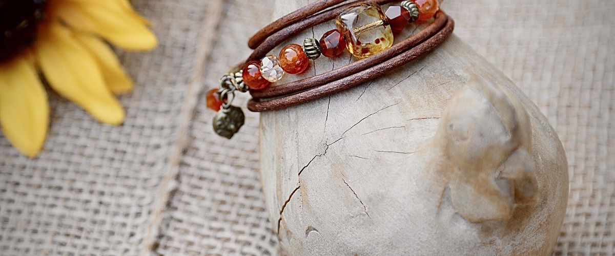 Carnelian, Czech Glass & Genuine Leather...Sigh!