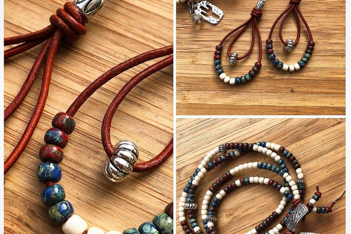 New #SouthWestVibes🌵 Genuine Leather Earrings & Bracelet