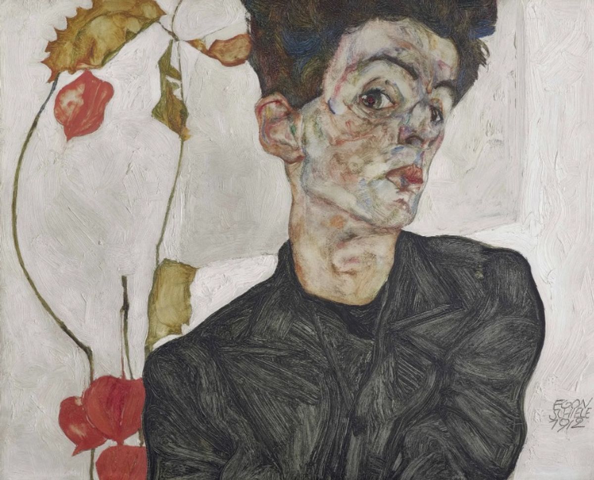 דיוקן עצמי עם צמח בוען סיני (1912) מאת אגון שילה. האמן האוסטרי צייר דיוקנאות עצמיים רבים במהלך חייו הקצרים

באדיבות מוזיאון המטרופולין לאמנות של טוקיו 