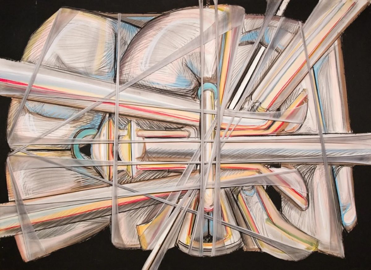 פרנסיס היינס, ללא כותרת, 1986, פסטל קשיח על נייר מותקן על עץ עם עטיפות בד סינטטי

באדיבות הוליס טגארט
