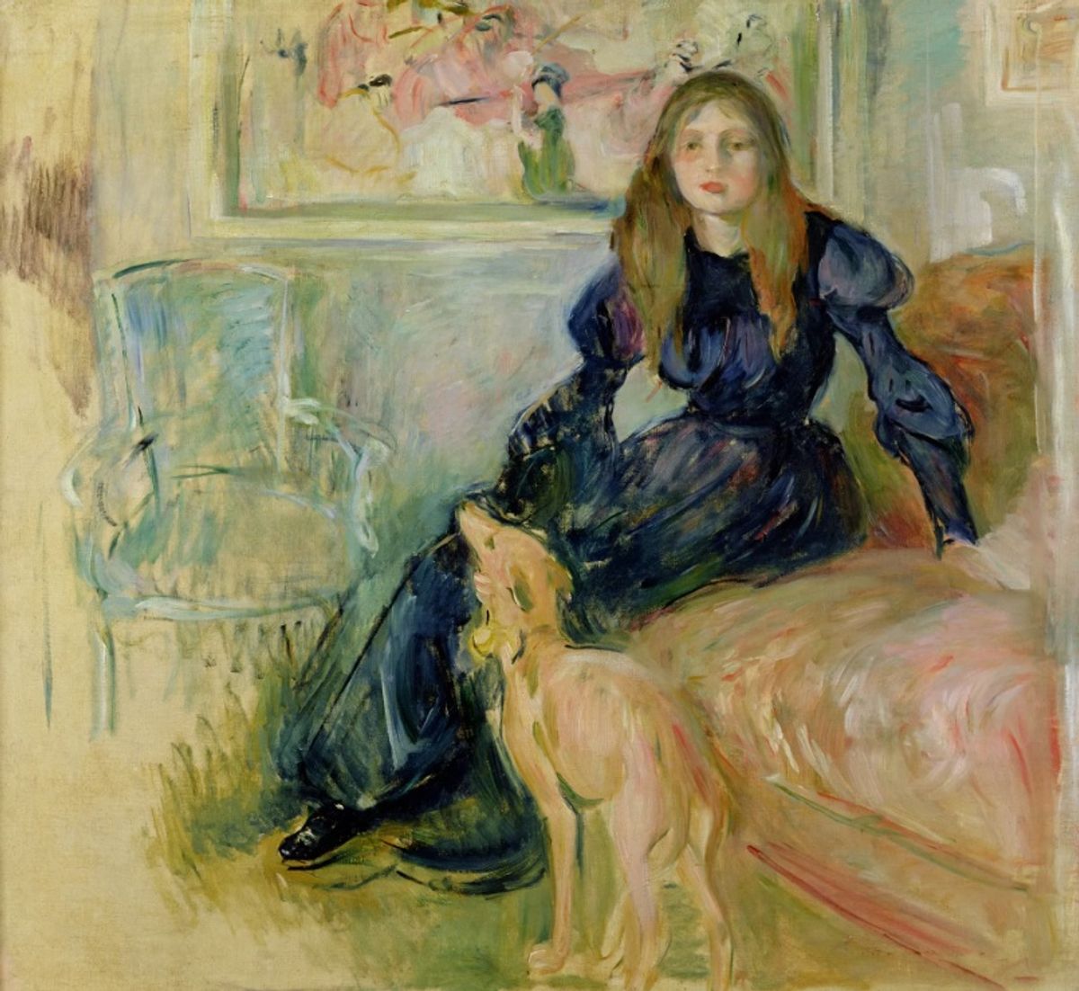 Julie Manet with her Greyhound Laerte (1893) של ברת מוריזו

© מוזיאון Marmottan Monet, פריז