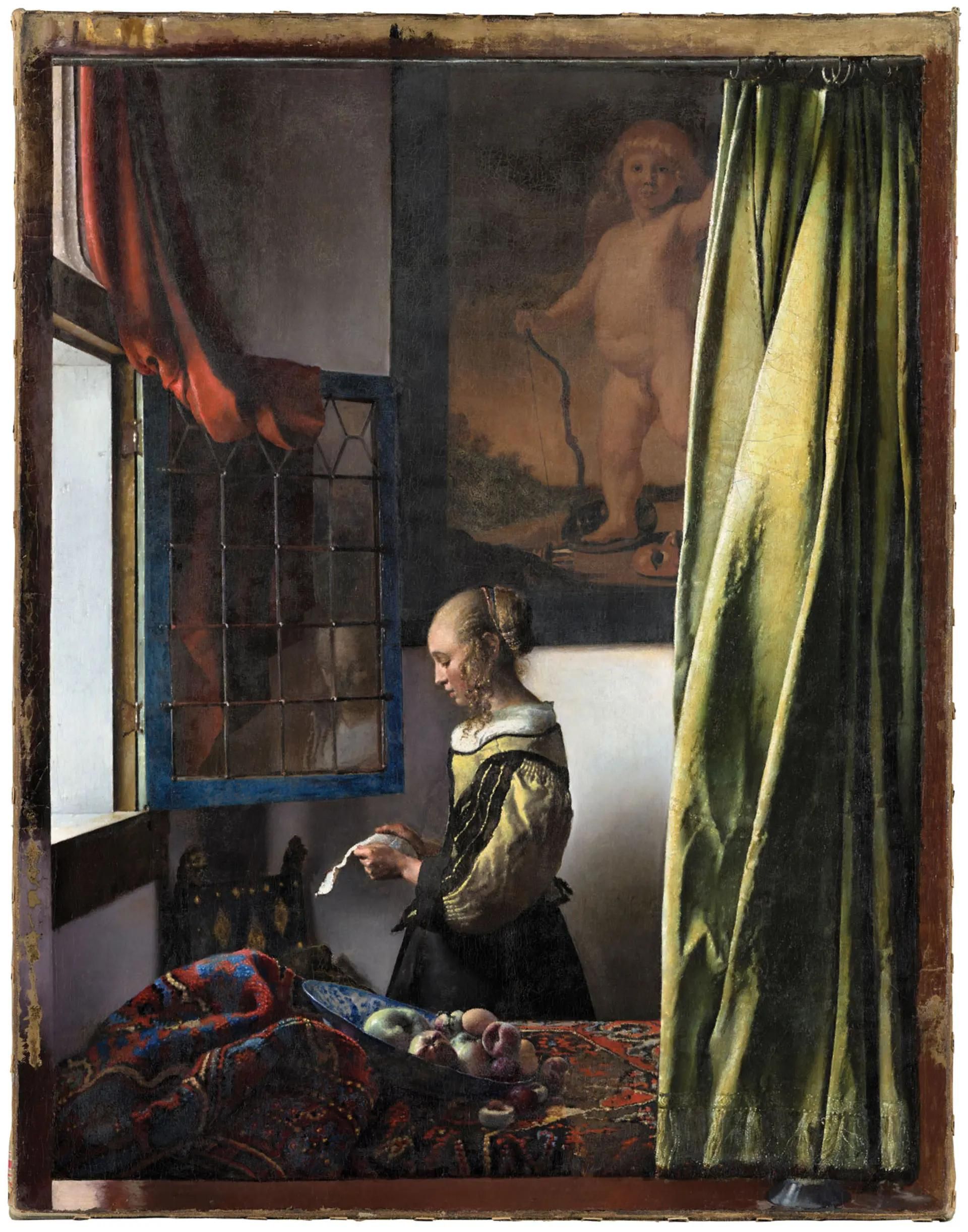 הציור ששוחזר לאחרונה מאת יוהנס ורמיר: Girl Reading a Letter at an Open Window (בסביבות 1657-59), מופיע בתוכנית

 © Gemäldegalerie Alte Meister, SKD, צילום: Wolfgang Kreische


