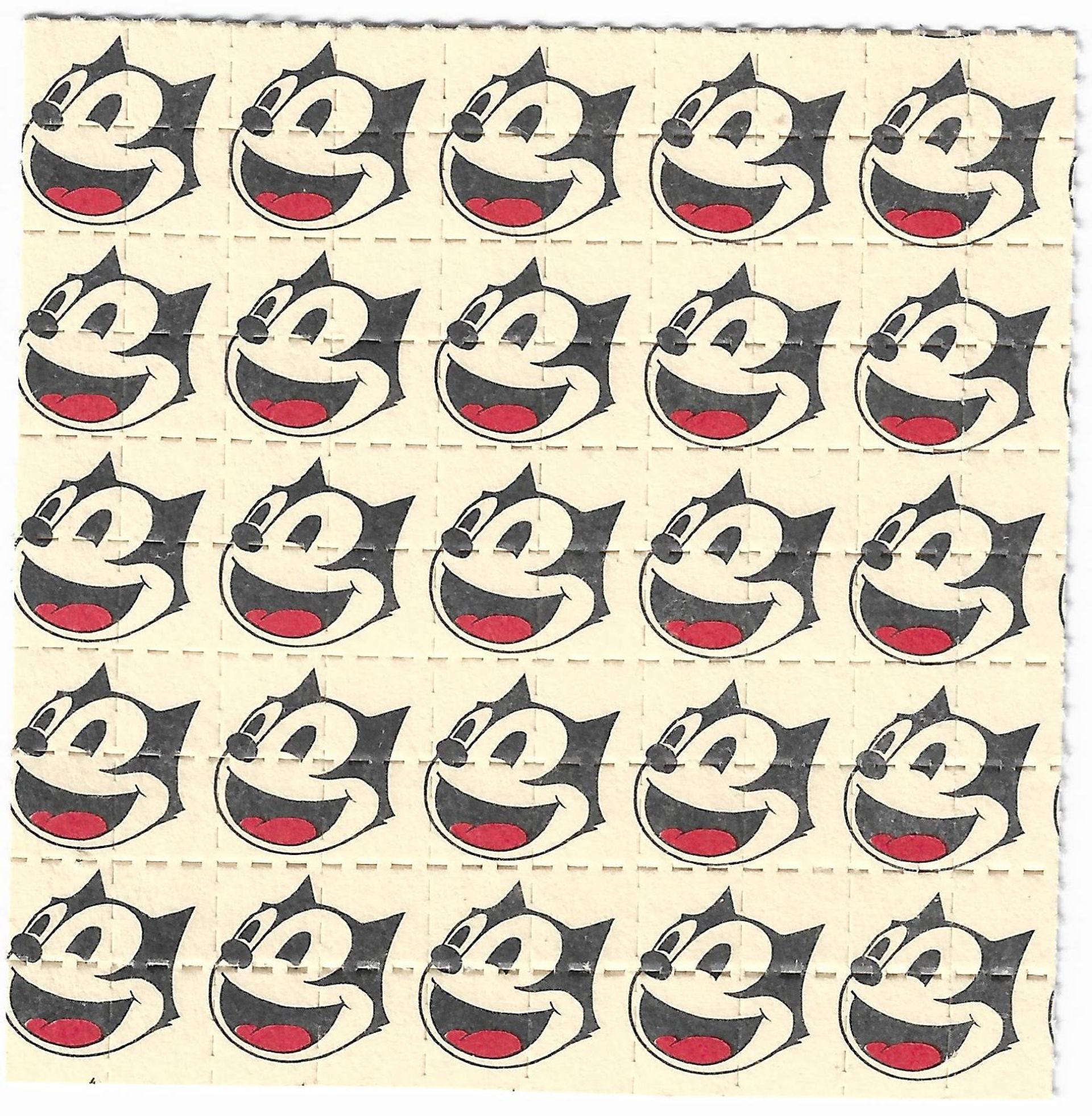 Felix, 100 hits (1989), אנונימי. הדפס על נייר סופג מחורר של LSD

באדיבות יריד Outsider
