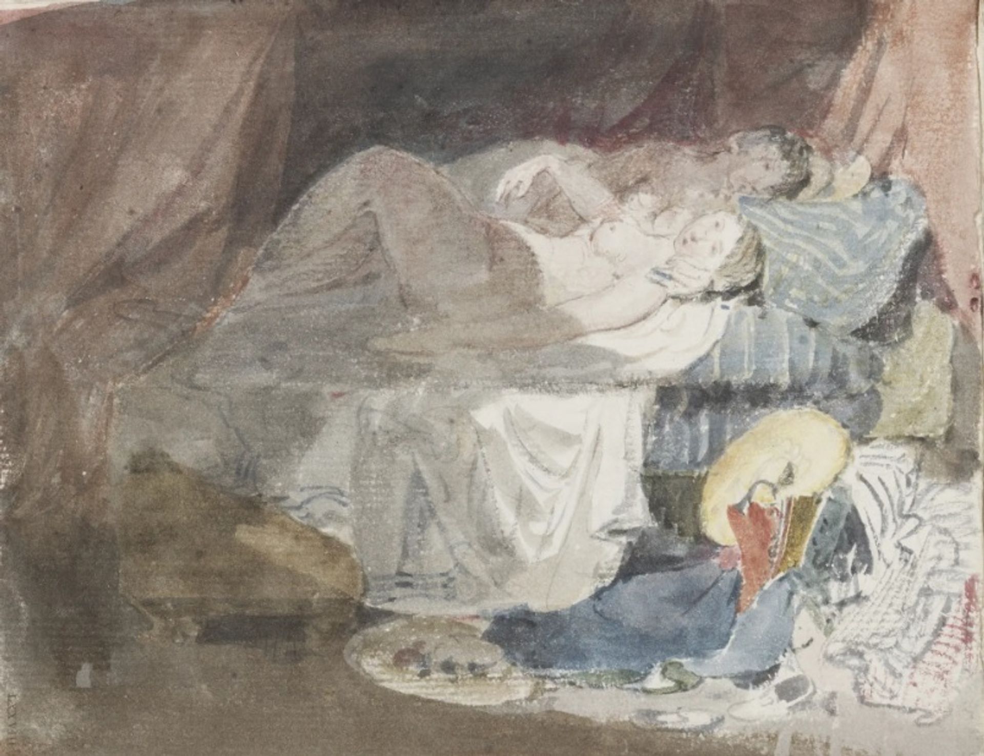 Nude Swiss Girl and a Companion on a Bed (1802) של JMW טרנר

© Tate / Tate Images