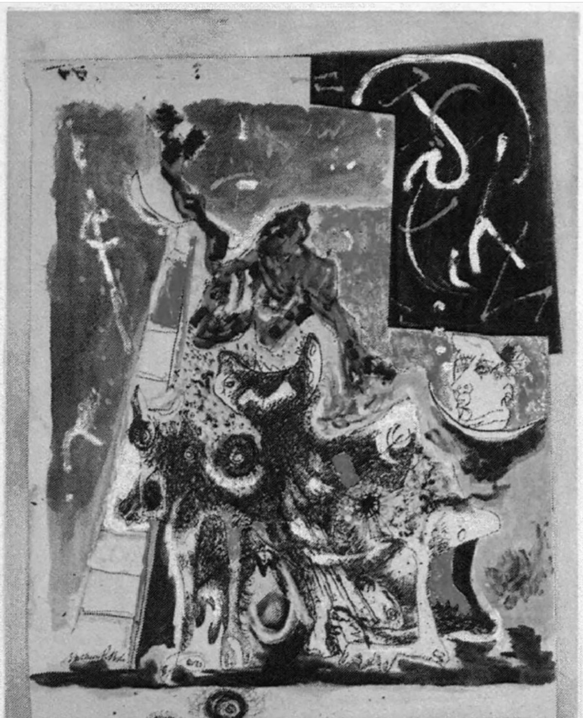 ג'קסון פולוק, ללא כותרת, בסביבות 1943

רפרודוקציה בשחור-לבן באמצעות מסמכי בית המשפט