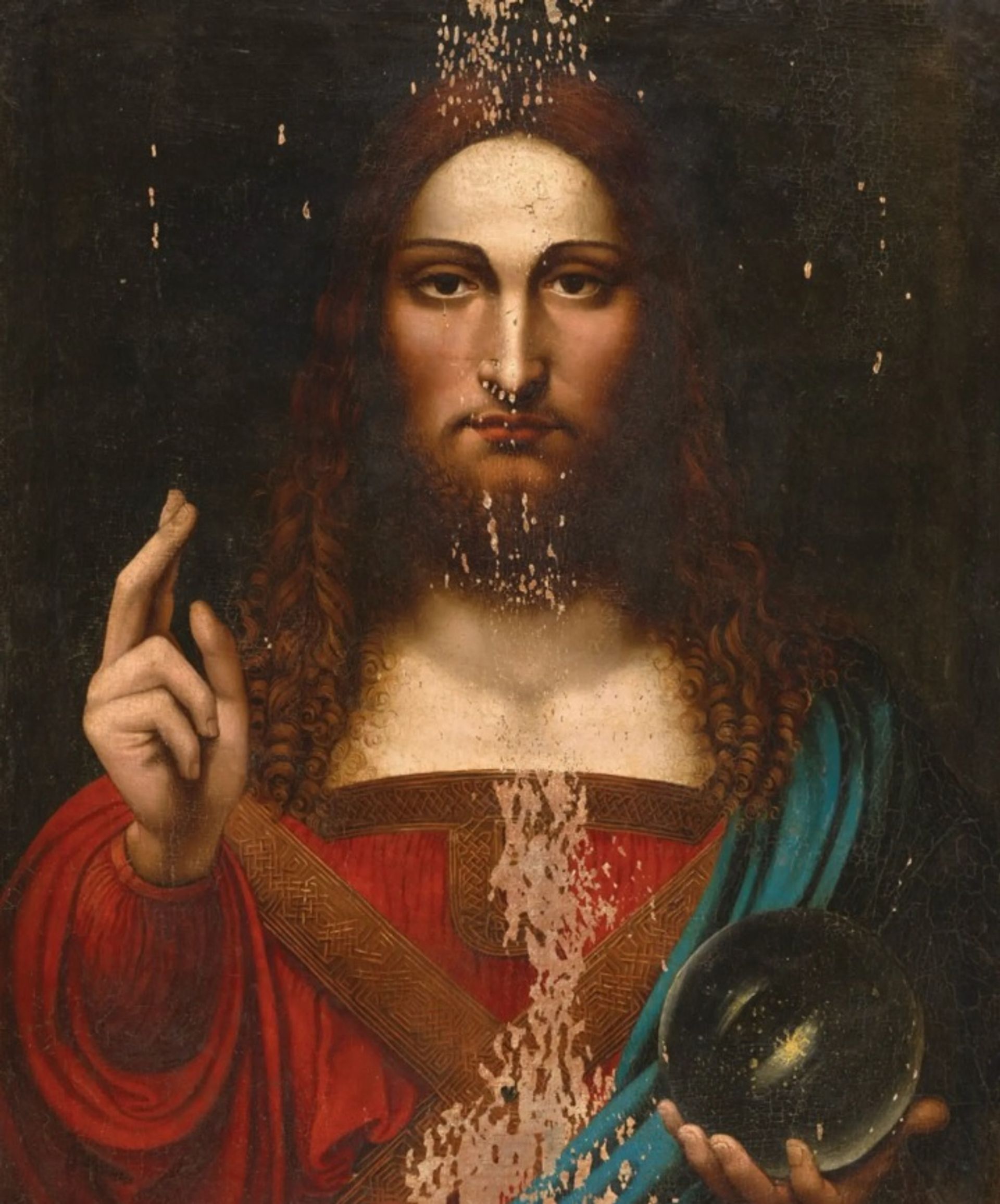 עותקSalvator Mundi , נוצר אחרי לאונרדו (בסביבות 1600) ונמכר במיליון יורו בכריסטי'ס

באדיבות כריסטי'ס