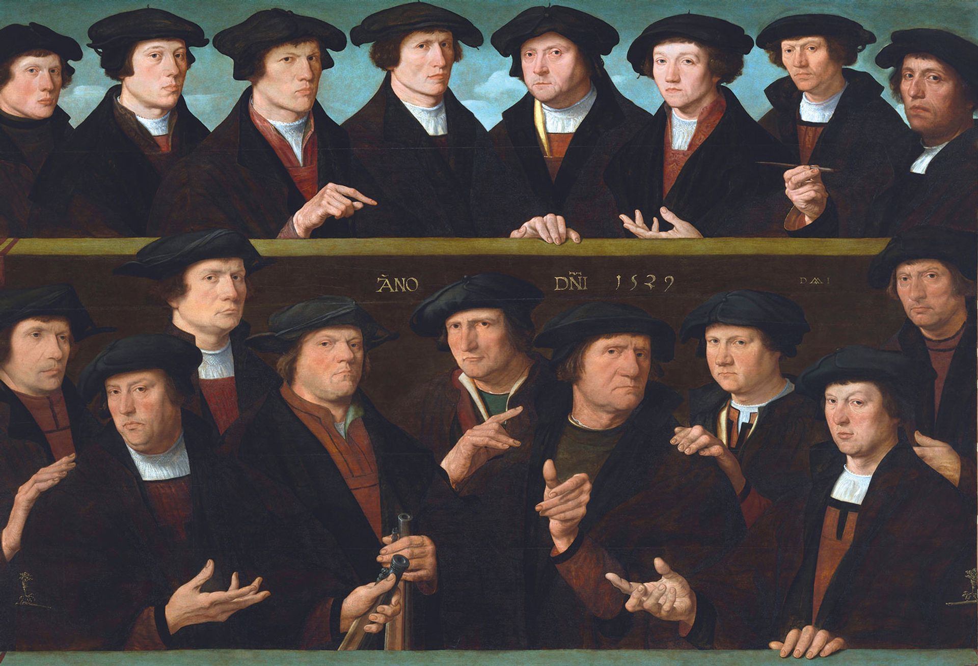 "שבעת השומרים של אמסטרדם קלובנירדואלן" (מטה המשמר האזרחי של ארקבוזייר) (1529) מאת דירק ג'ייקובס, ששוחזר לאחרונה

באדיבות מוזיאון הרייקס, אמסטרדם


