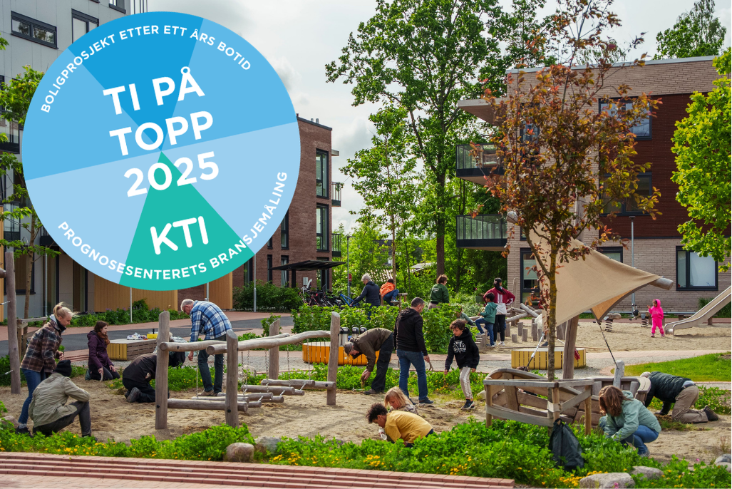 Dugnad mellom husene på Brekketunet