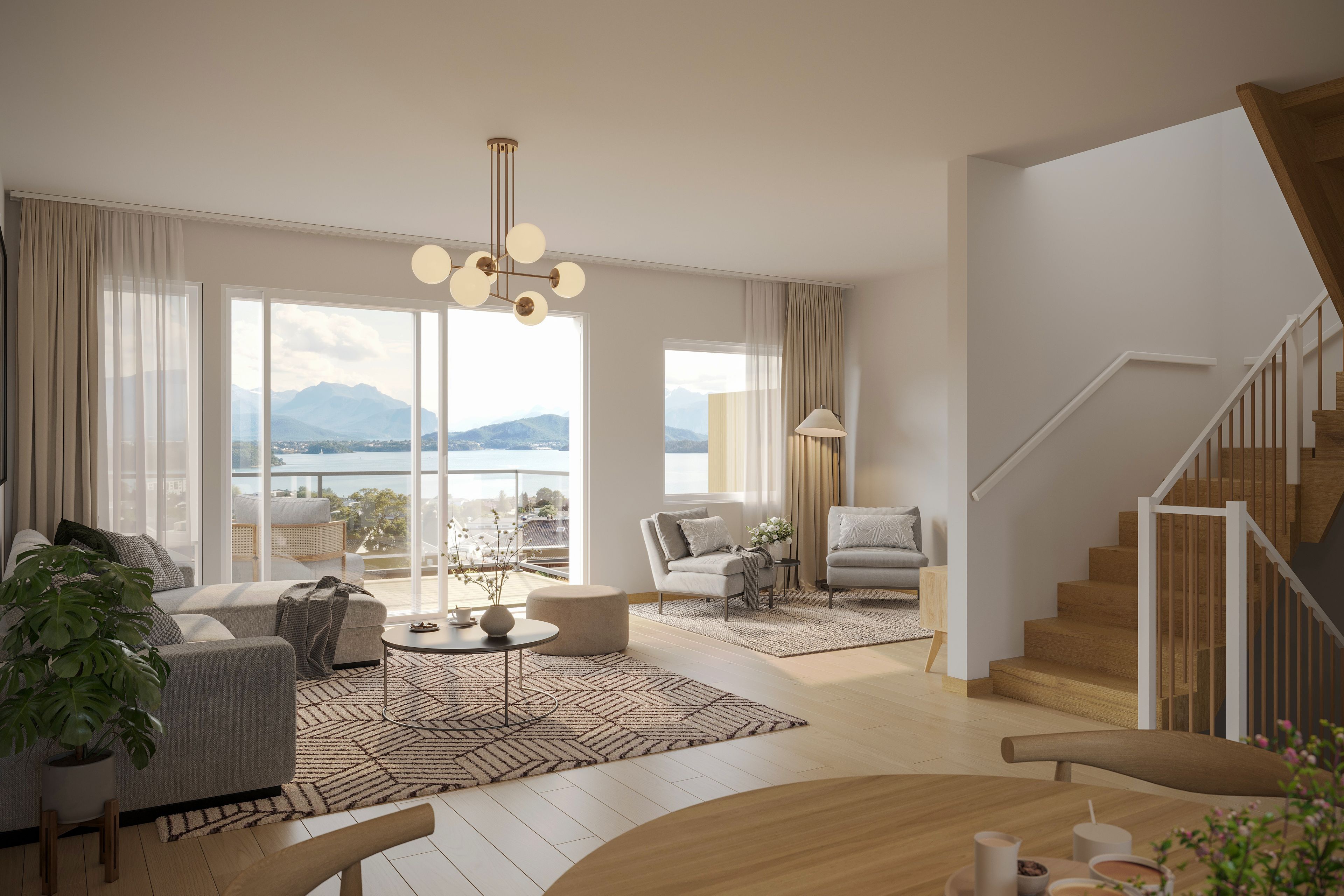 Illustrasjon fra rekkehus på Åsetunet