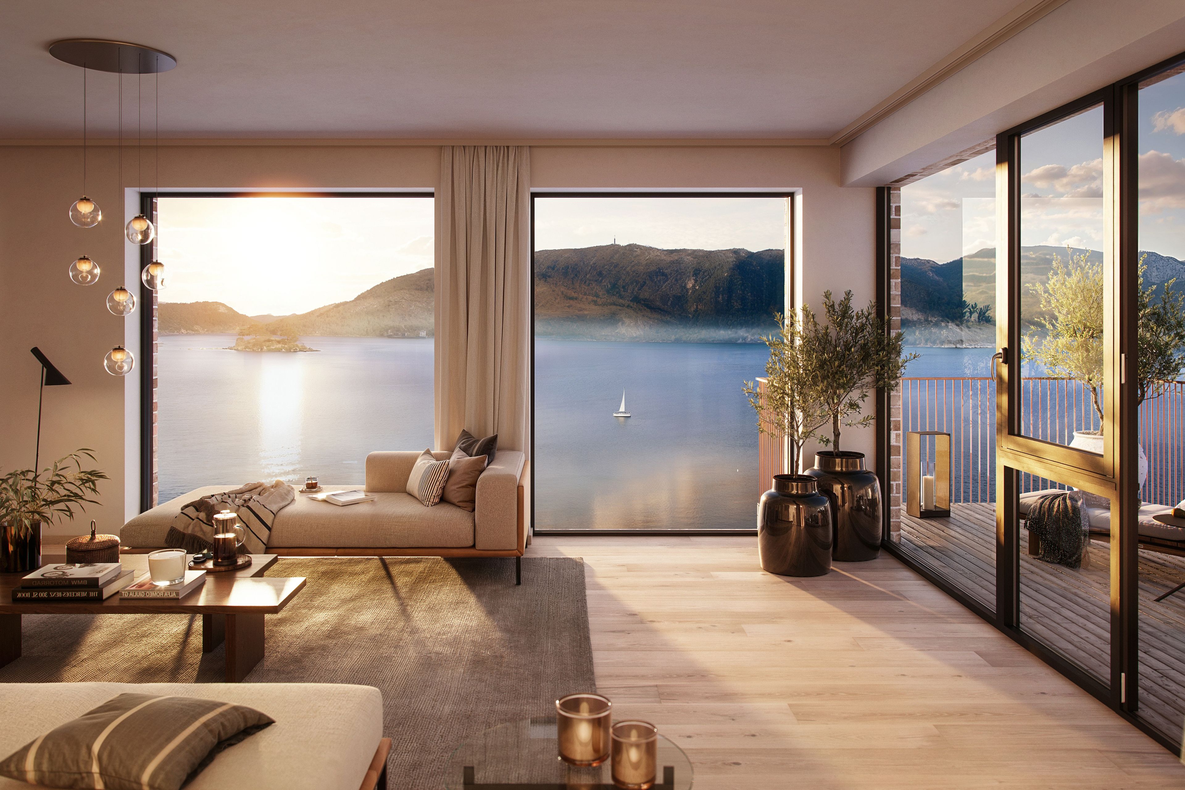 Fjordutsikt fra stua på Odden