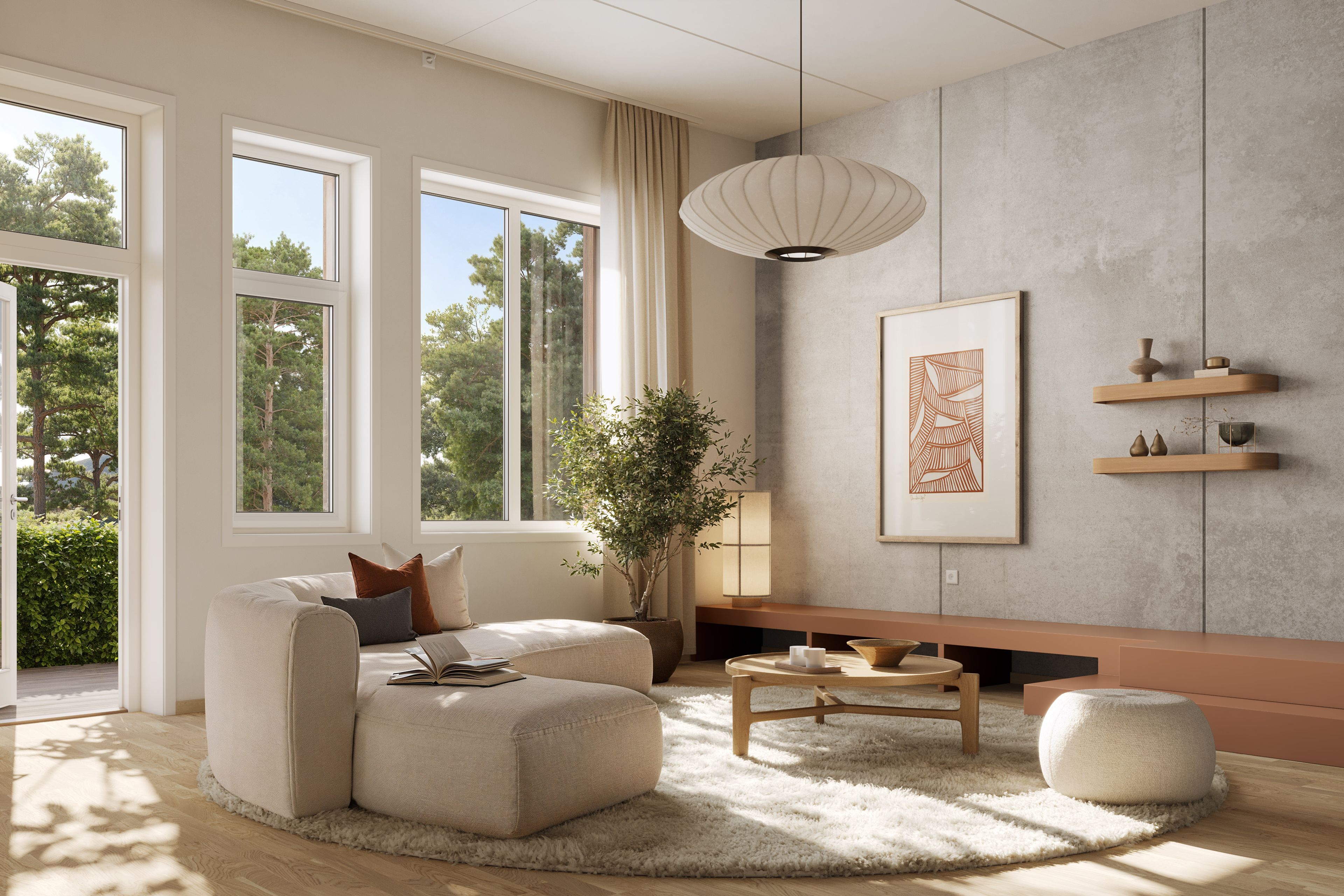 Illustrasjon av dupleksleilighet, bolig 1010, på Oen.