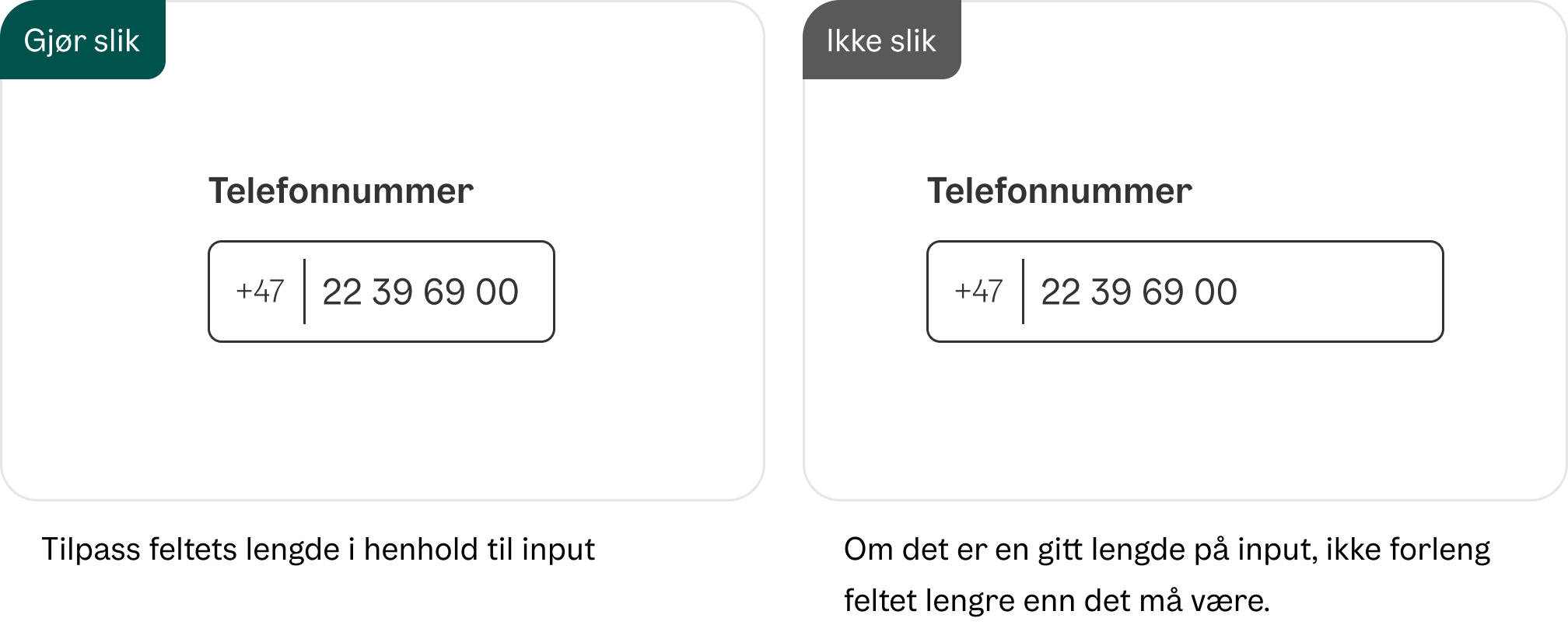 Input - Lengde - Retningslinje