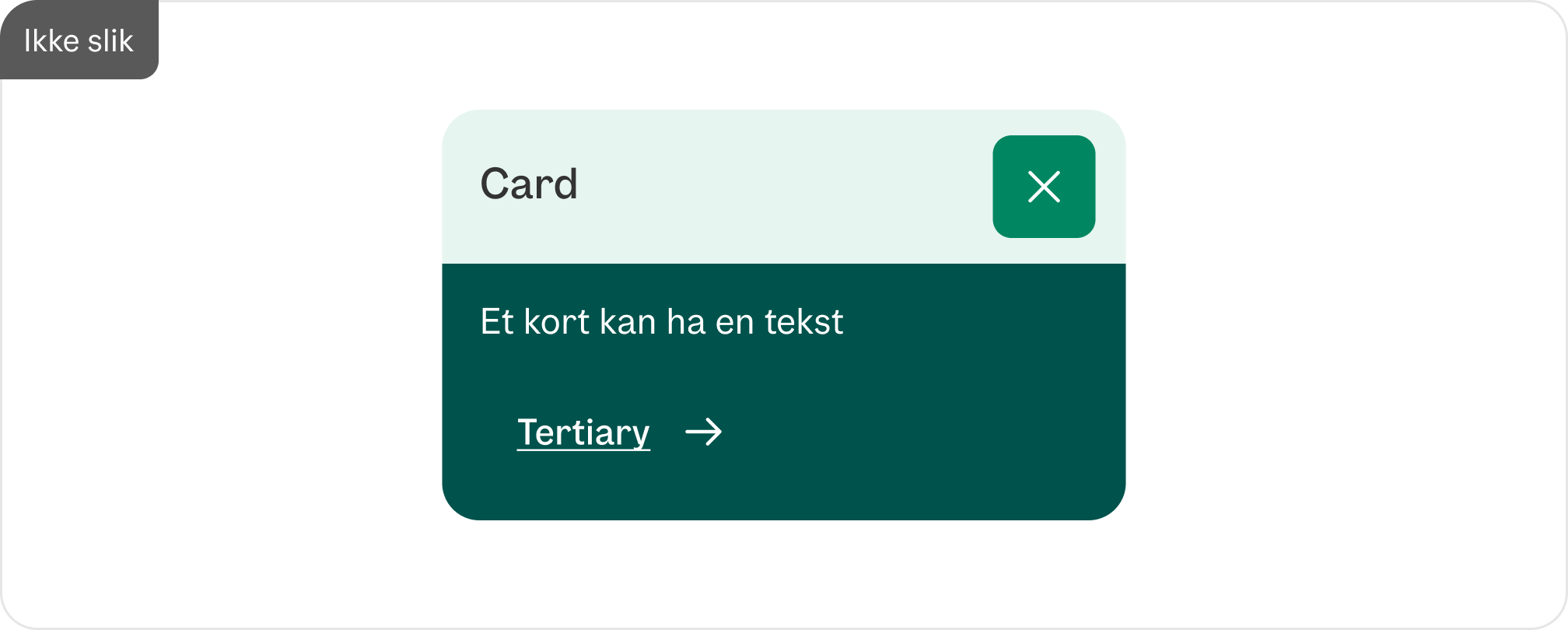 Ikke bland andre farger i et kort
