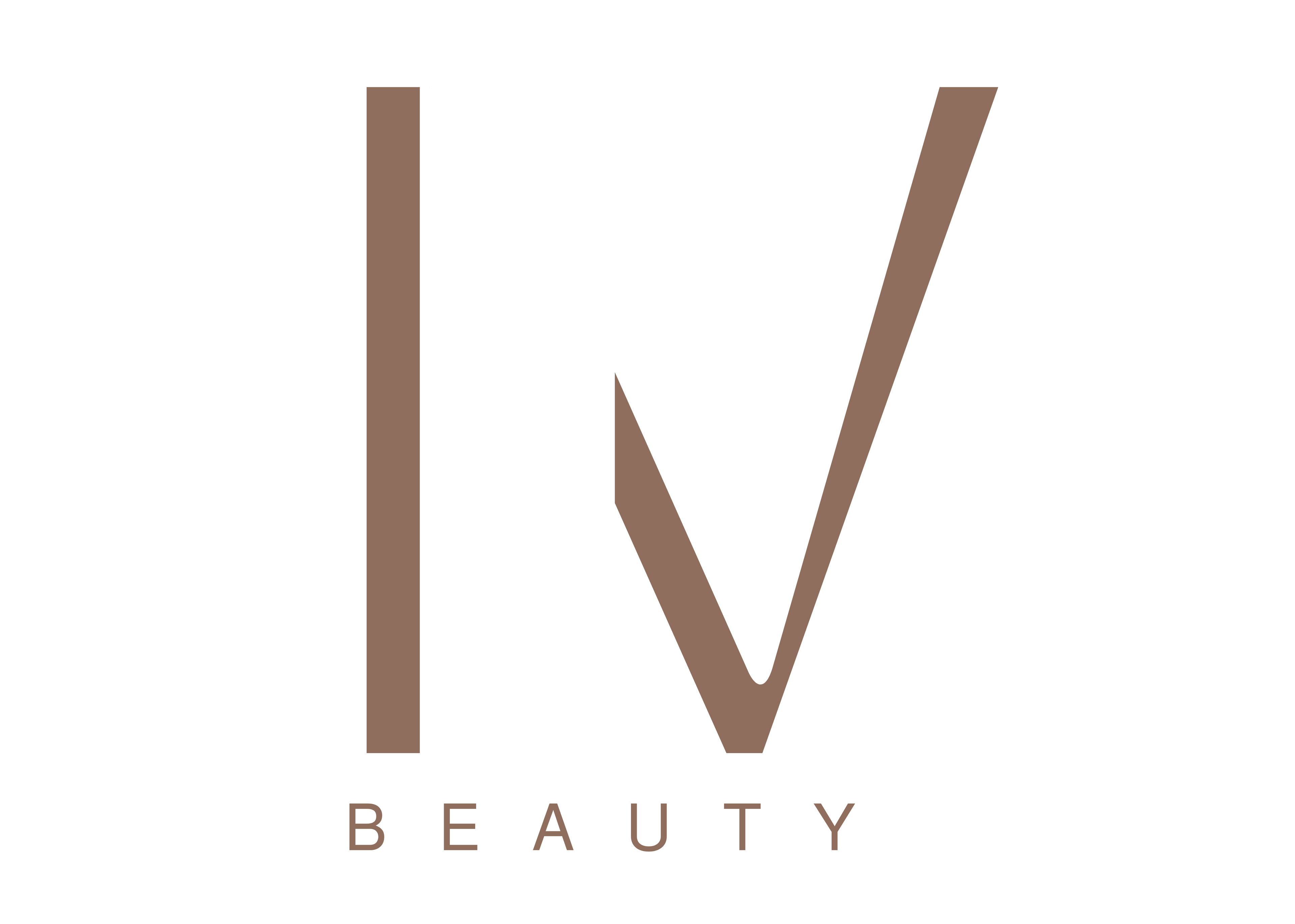 logo for iv beauty bokstaver i brunt