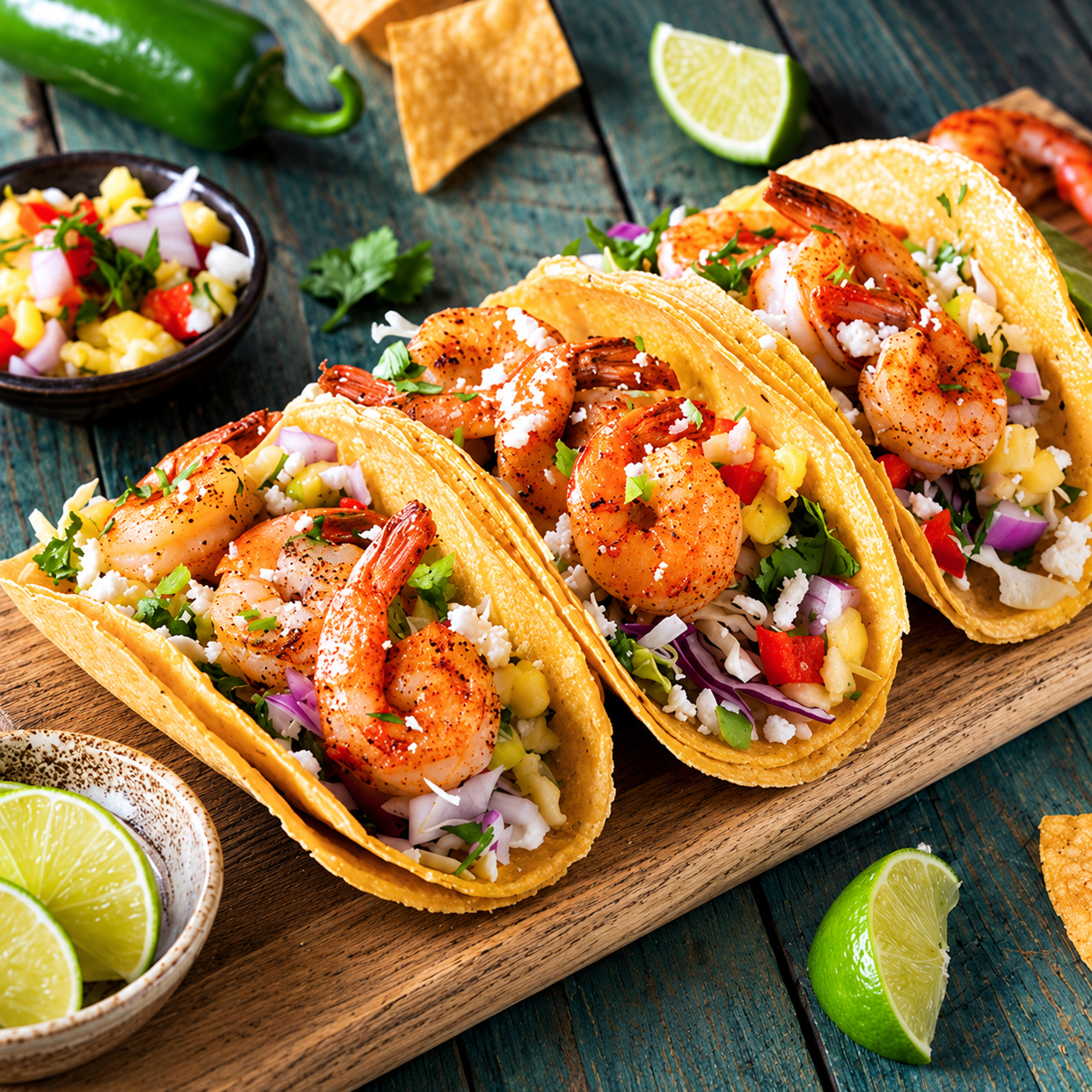 Bilde av Taco servert på en fjøl.