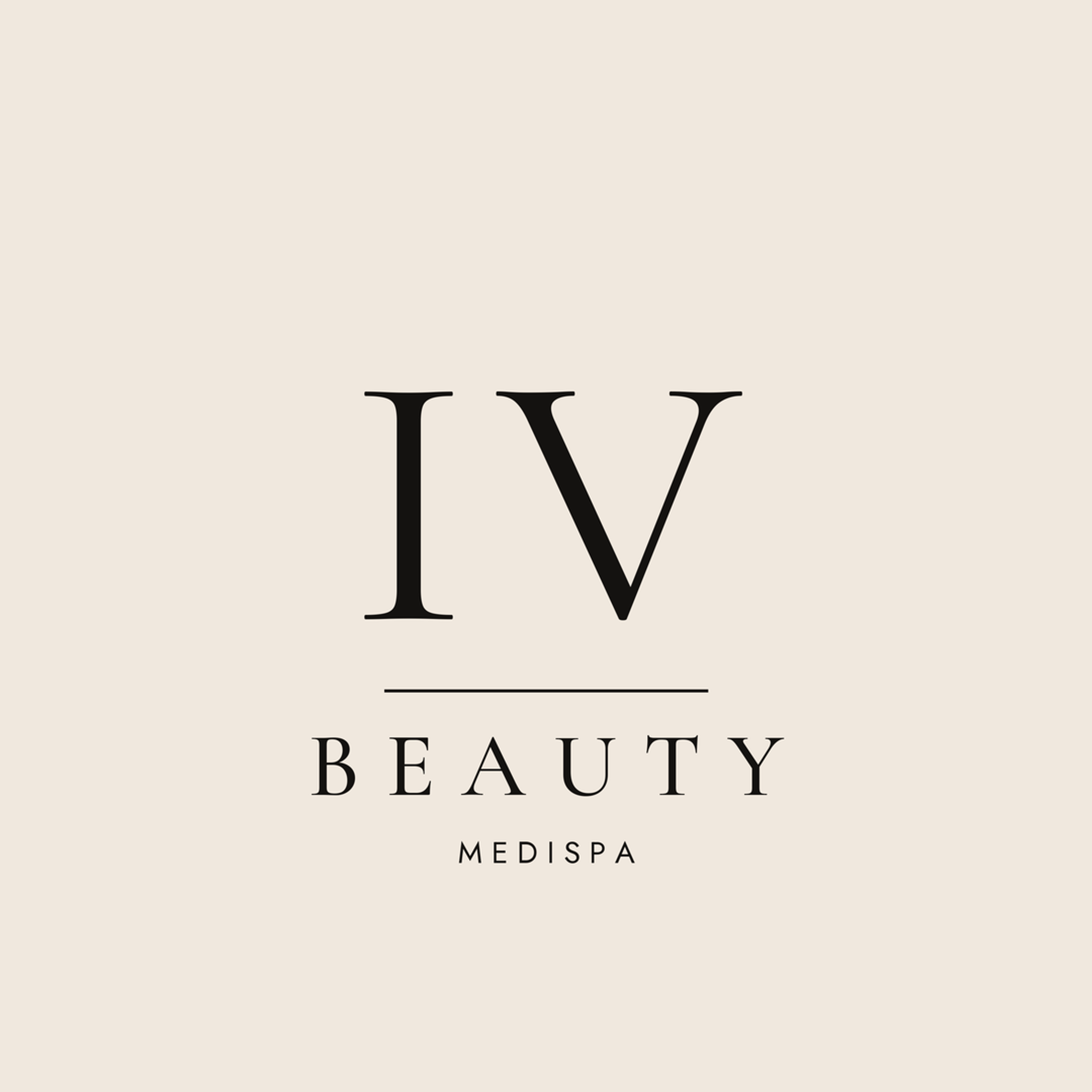 logo for iv beauty bokstaver i sort