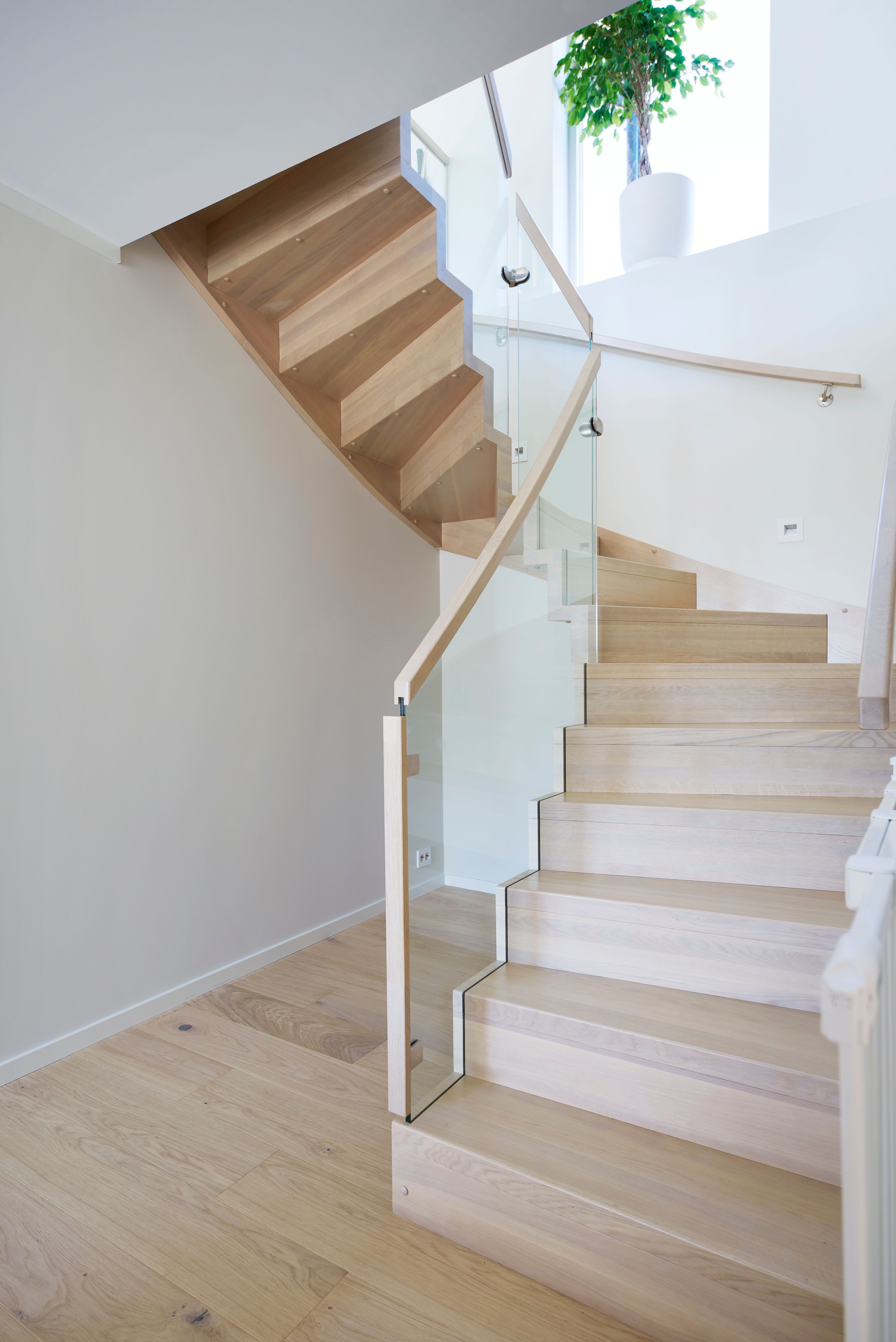 Foto av trapp i enebolig bygget av OBOS Block Watne Eneboliger i Vestre Aker, Oslo