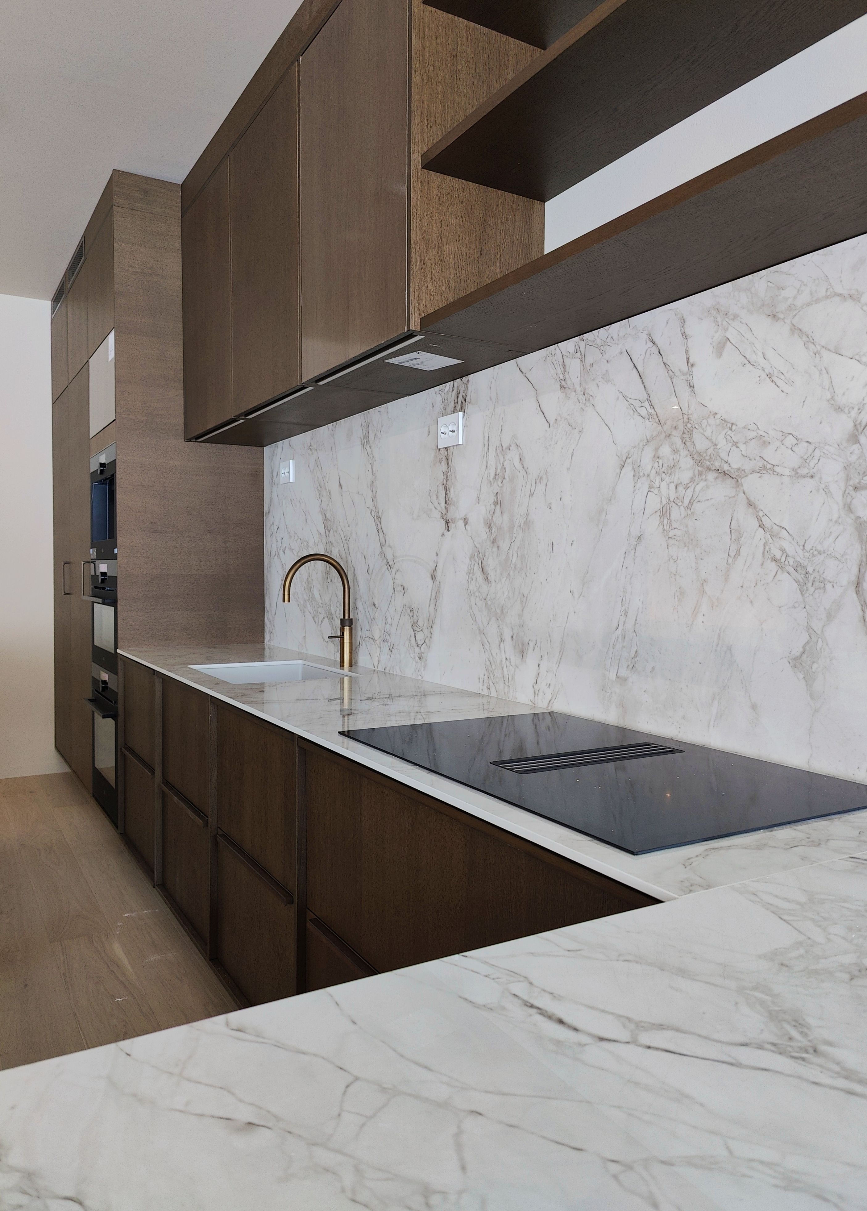 Kjøkken i tomannsbolig bygget av OBOS Block Watne Eneboliger på Østensjø, Oslov