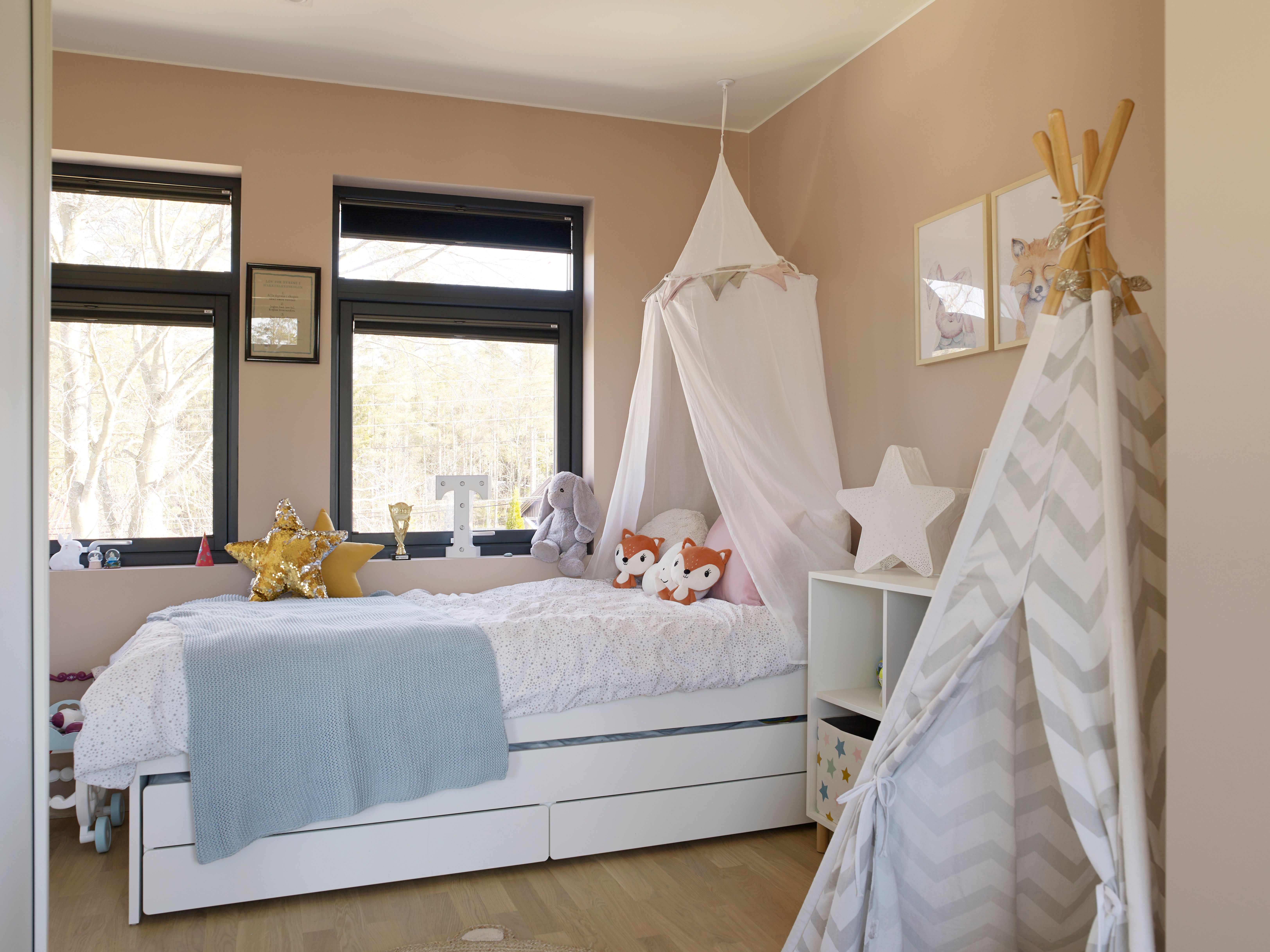 Foto av ett av barnerommene i enebolig på Sofiemyr i Nordre Follo