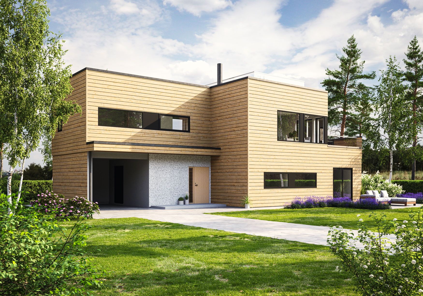 Ferdighus – Alm. Illustrasjon.