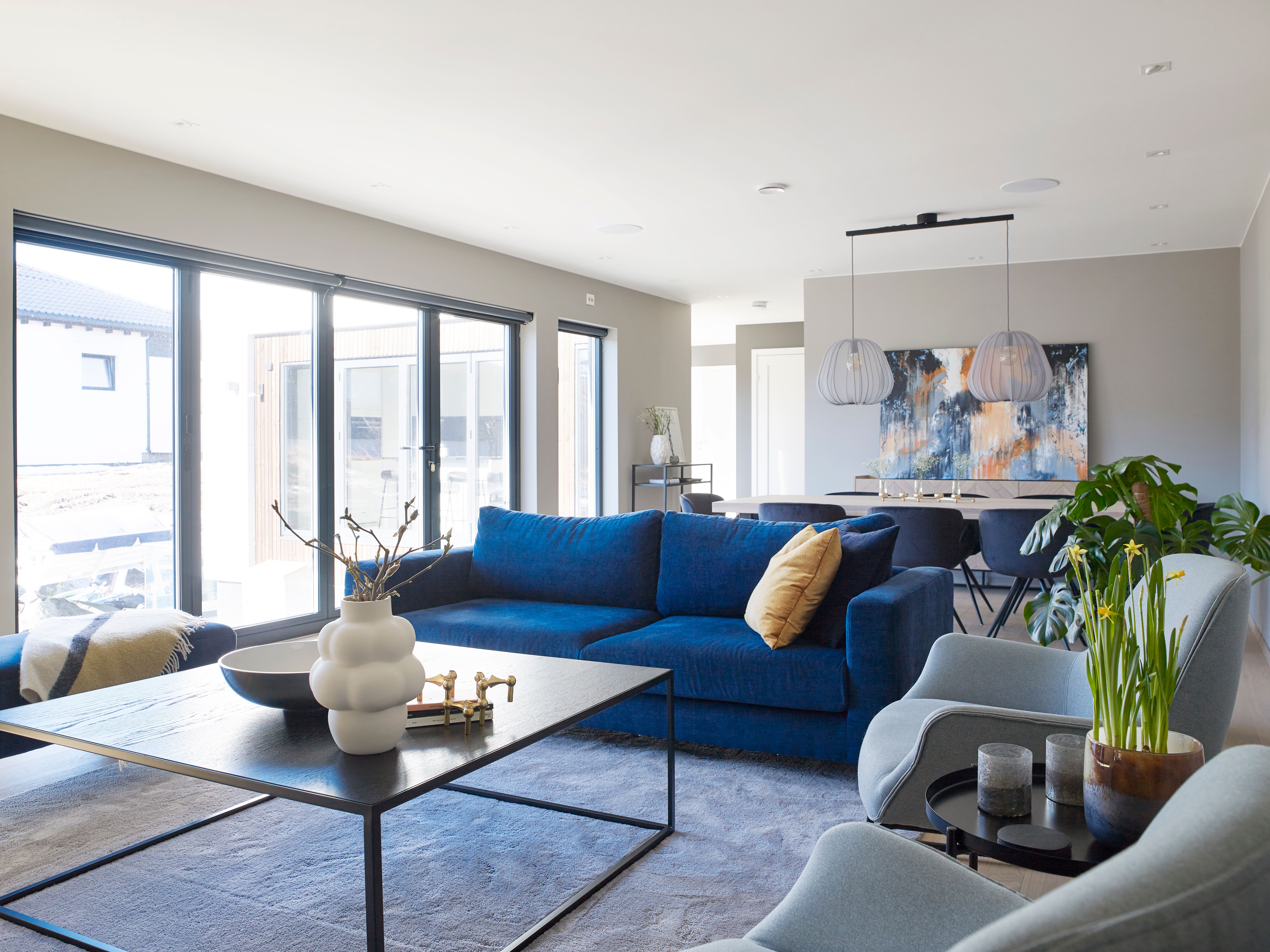 Foto av stue i enebolig på Sofiemyr i Nordre Follo