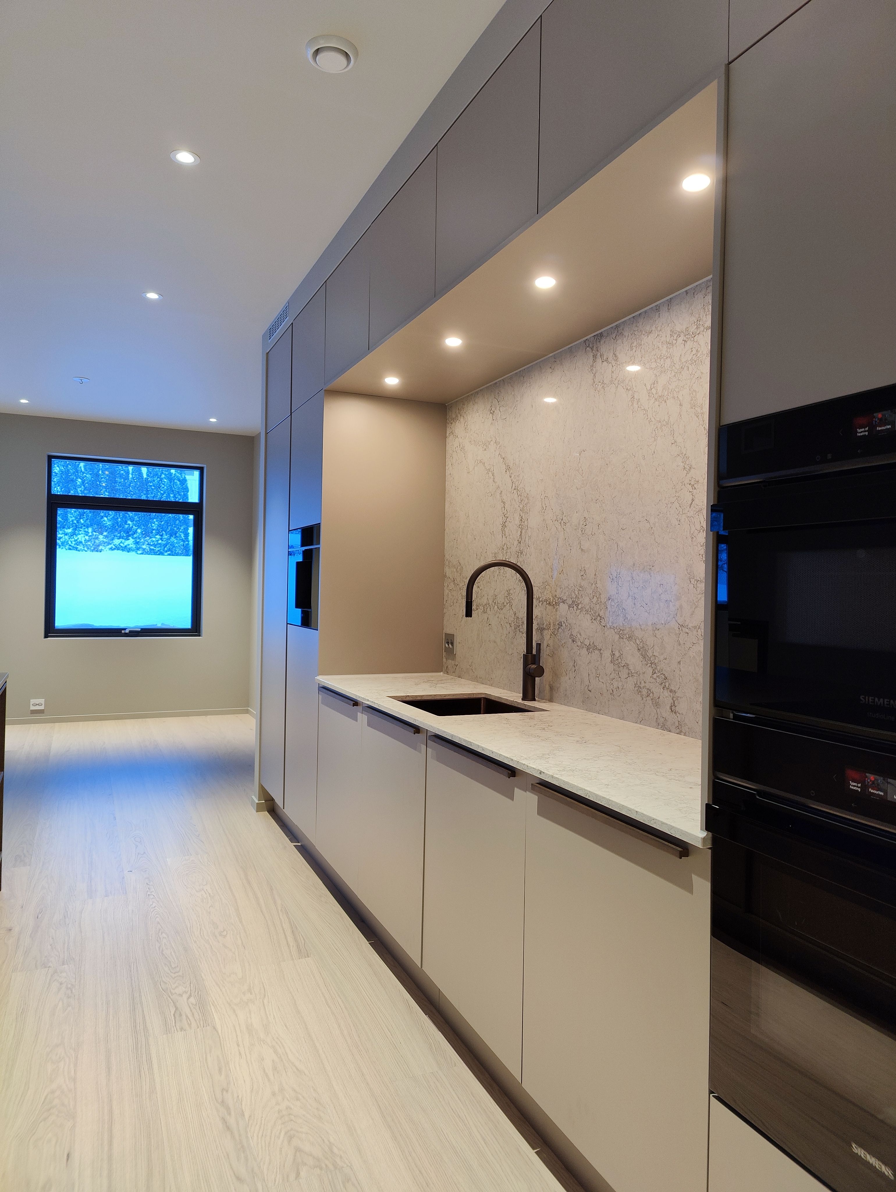 Kjøkken i tomannsbolig bygget av OBOS Block Watne Eneboliger på Østensjø, Oslo