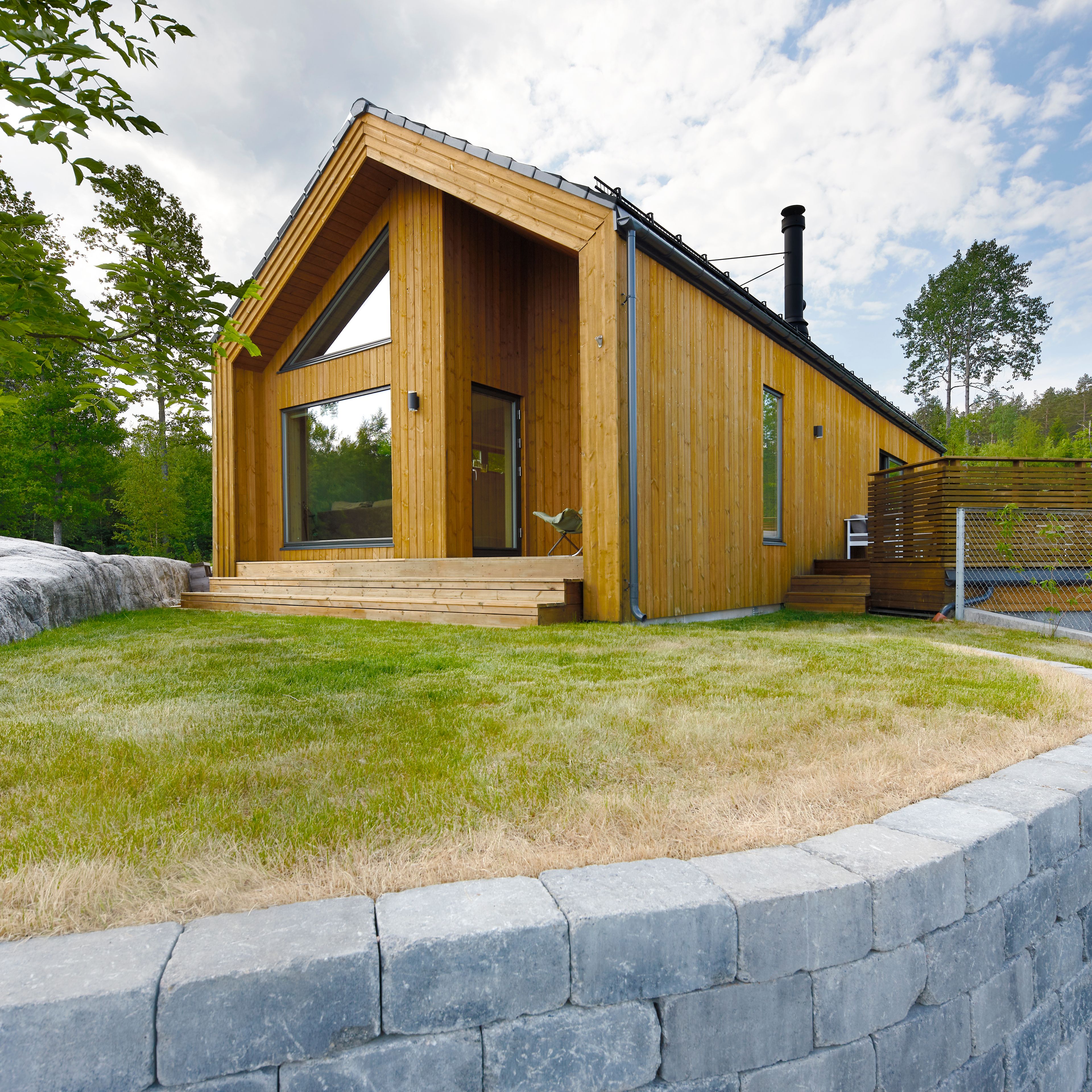 Foto av fasade på ferdig enebolig i Nærsnes, Asker