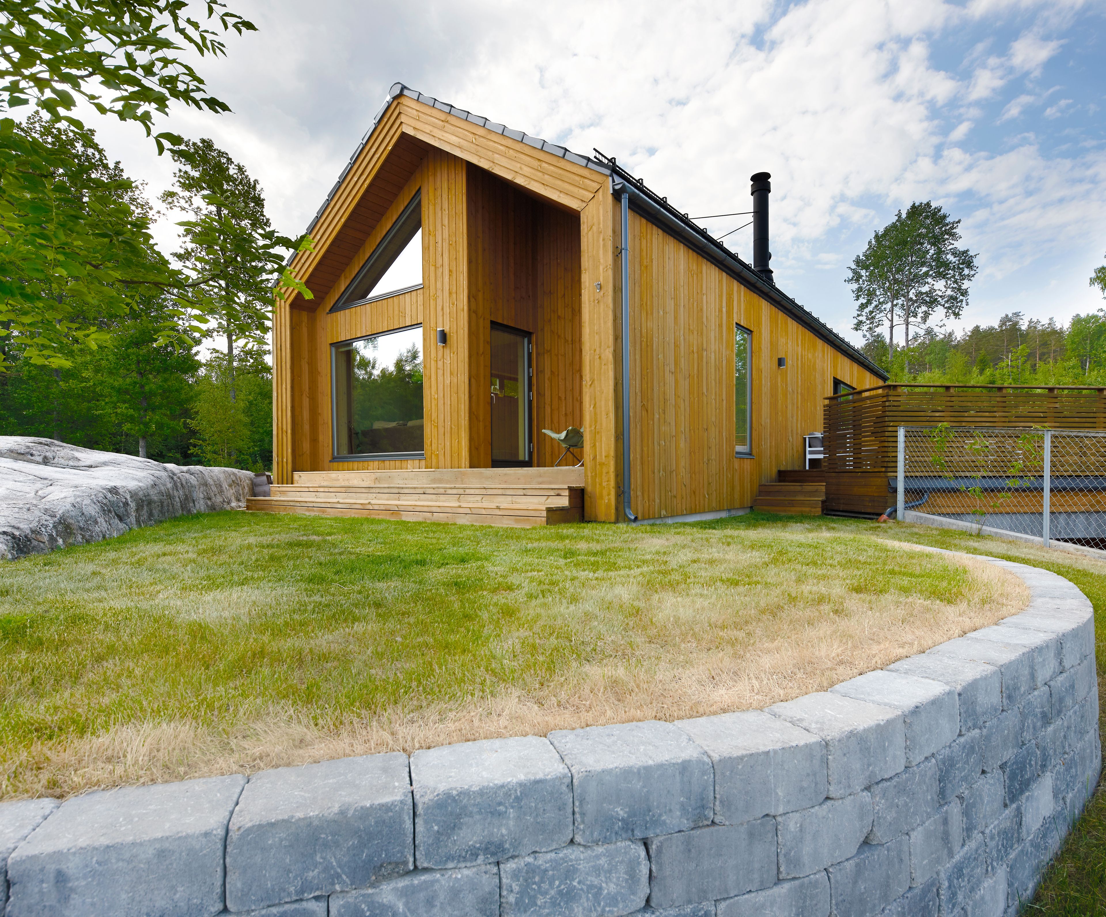 Foto av fasade på ferdig enebolig i Nærsnes, Asker