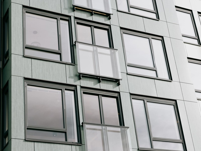 bilde av obos living lab vinduer fasade