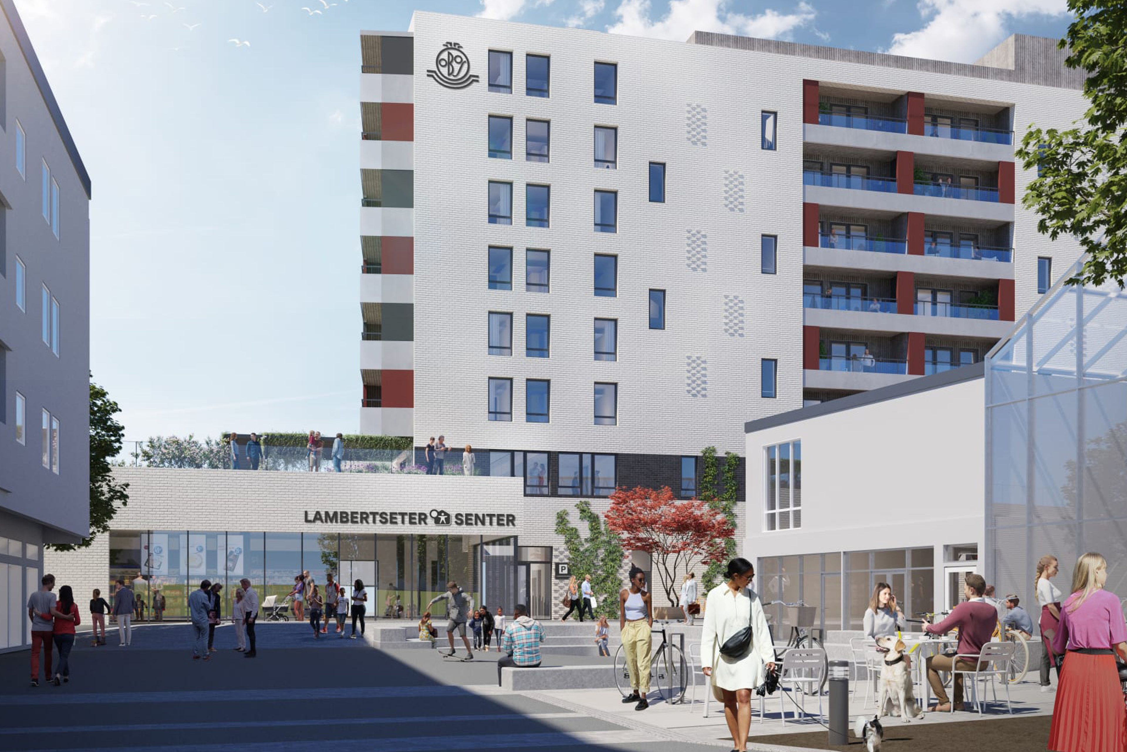 Illustrasjon av boligprosjektet Bølgelengden og T-banen Lambertseter