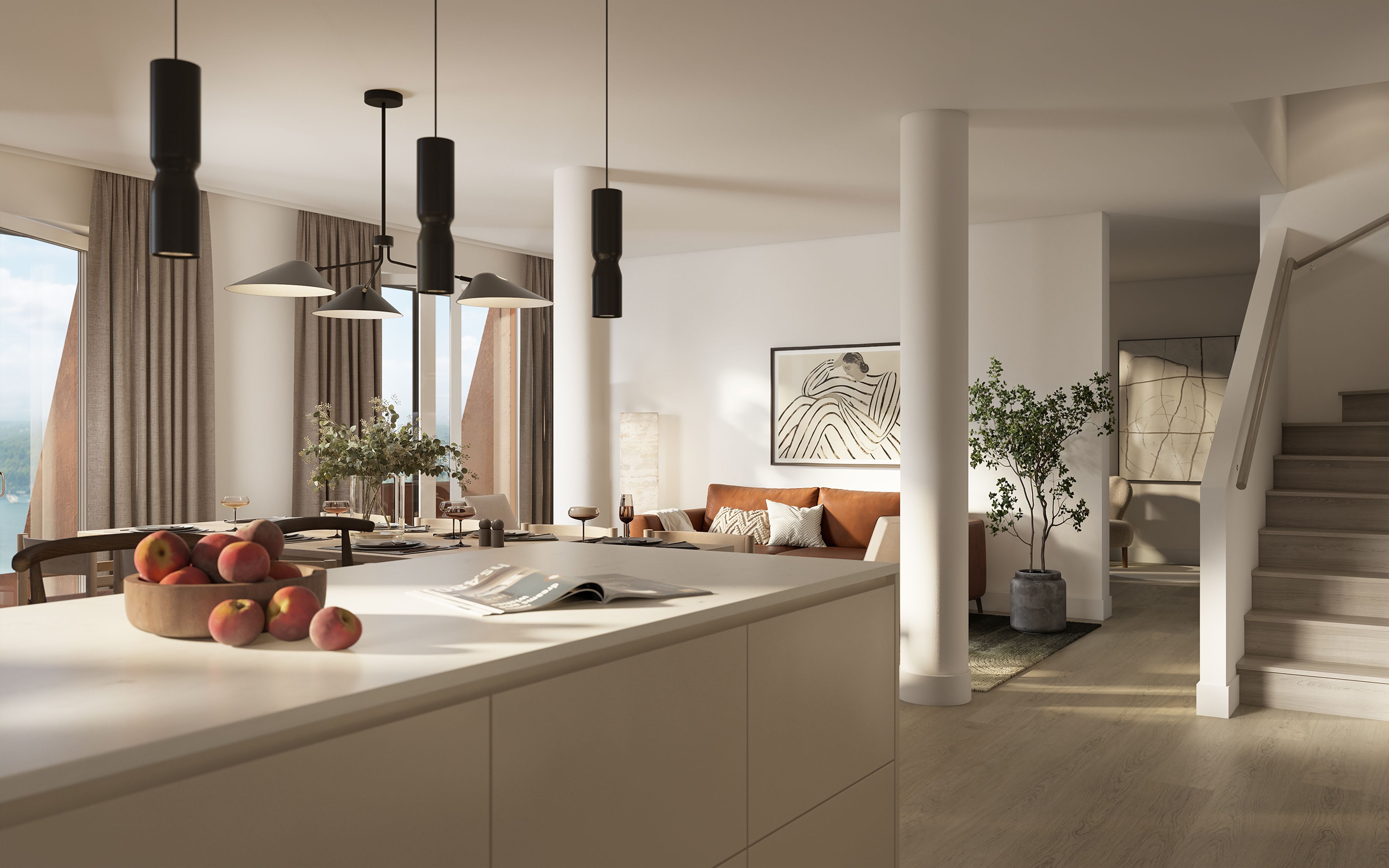 Interiören är tidlös och exklusiv genomgående