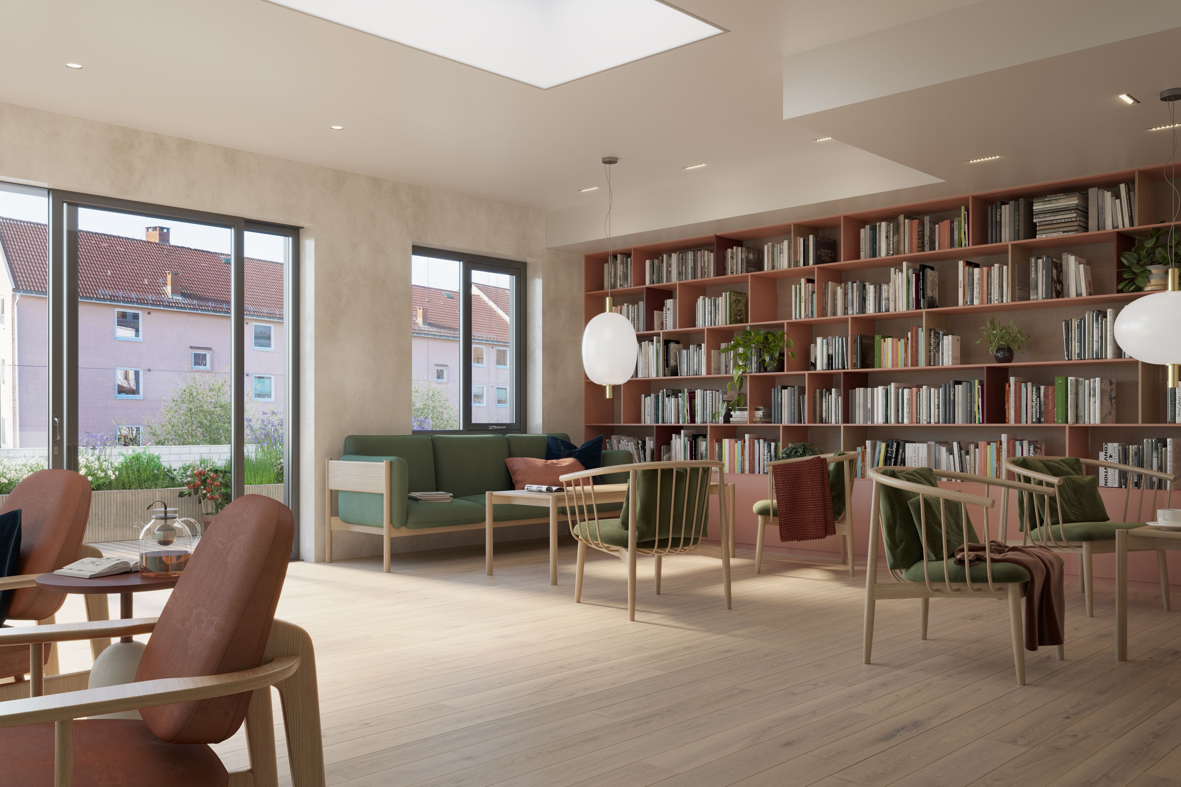 Illustrasjon som viser hvordan fellesbiblioteket på Bølgelengden kommer til å se ut