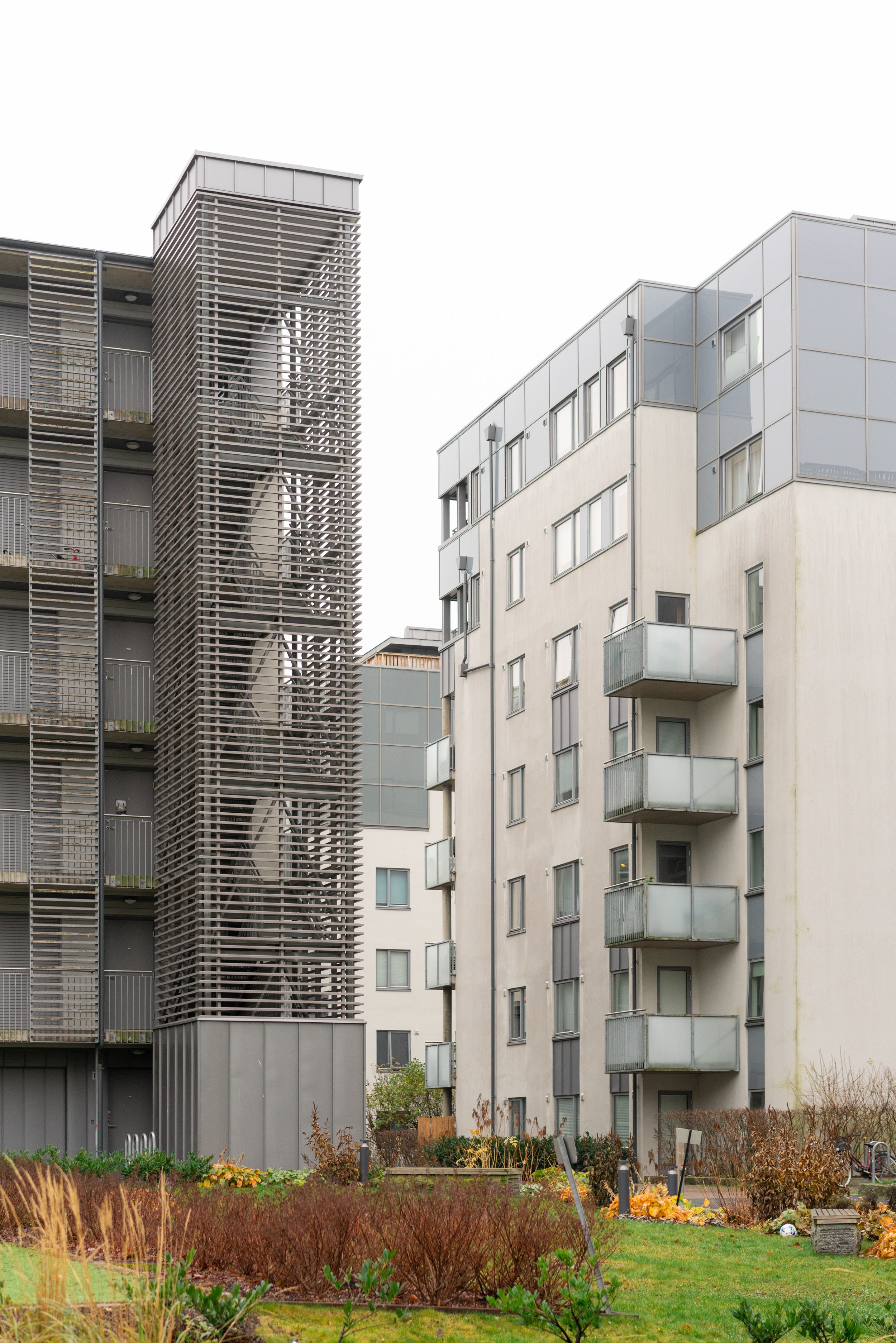 Foto av noen av boligblokkene i Ringnes Park Vest sameie.