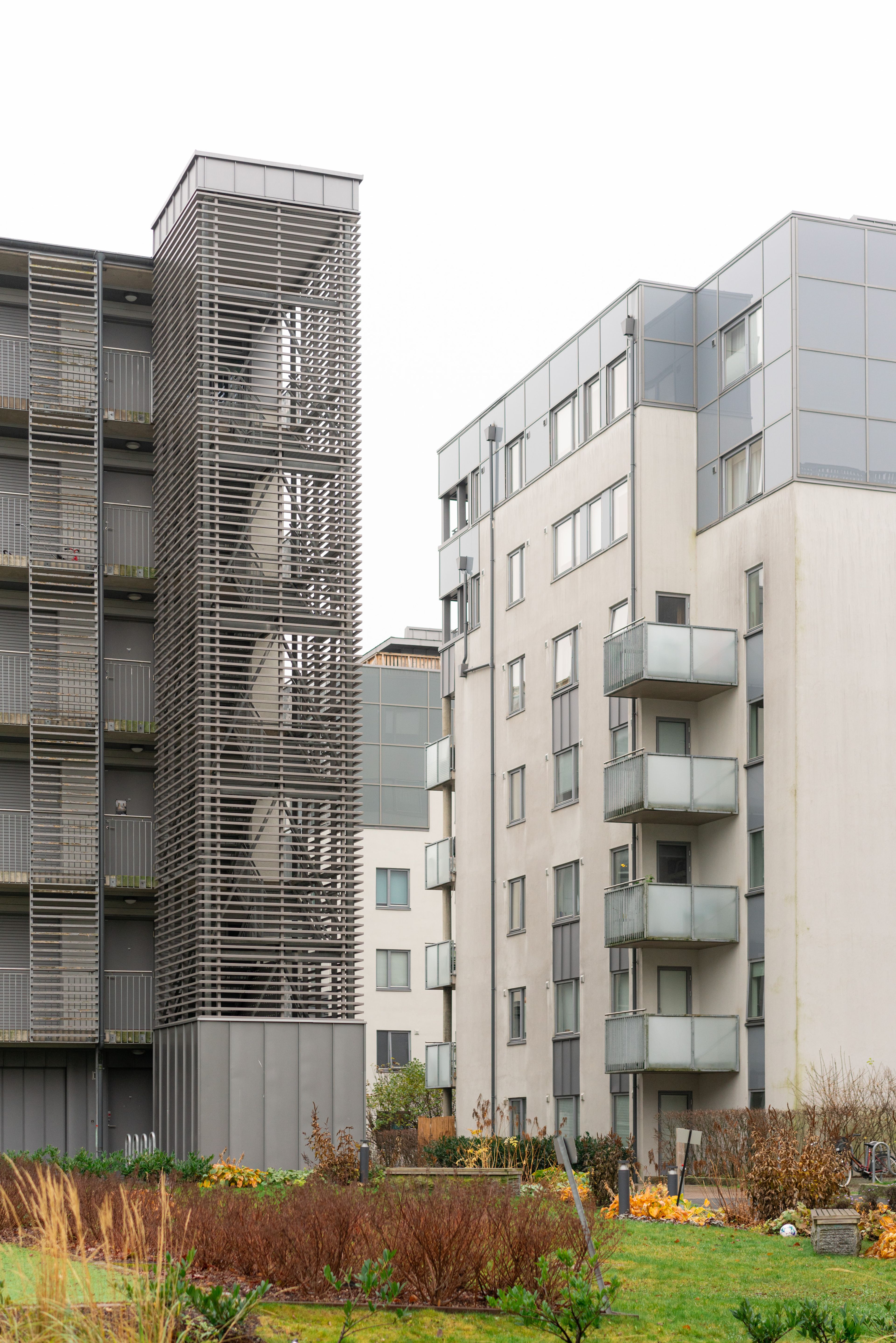 Foto av noen av boligblokkene i Ringnes Park Vest sameie.