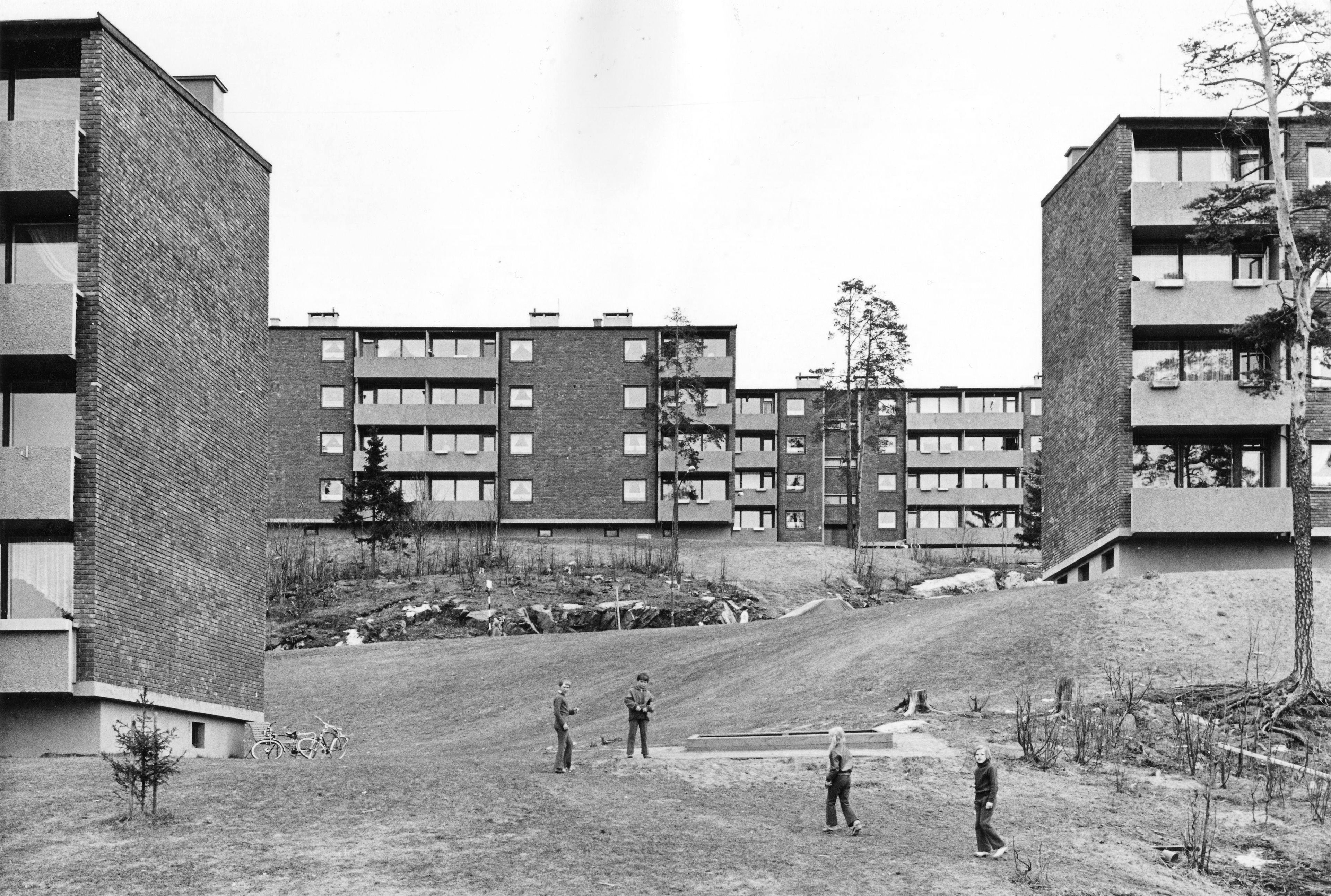 Historisk bilde fra Smalvollskogen borettslag på Tveita.