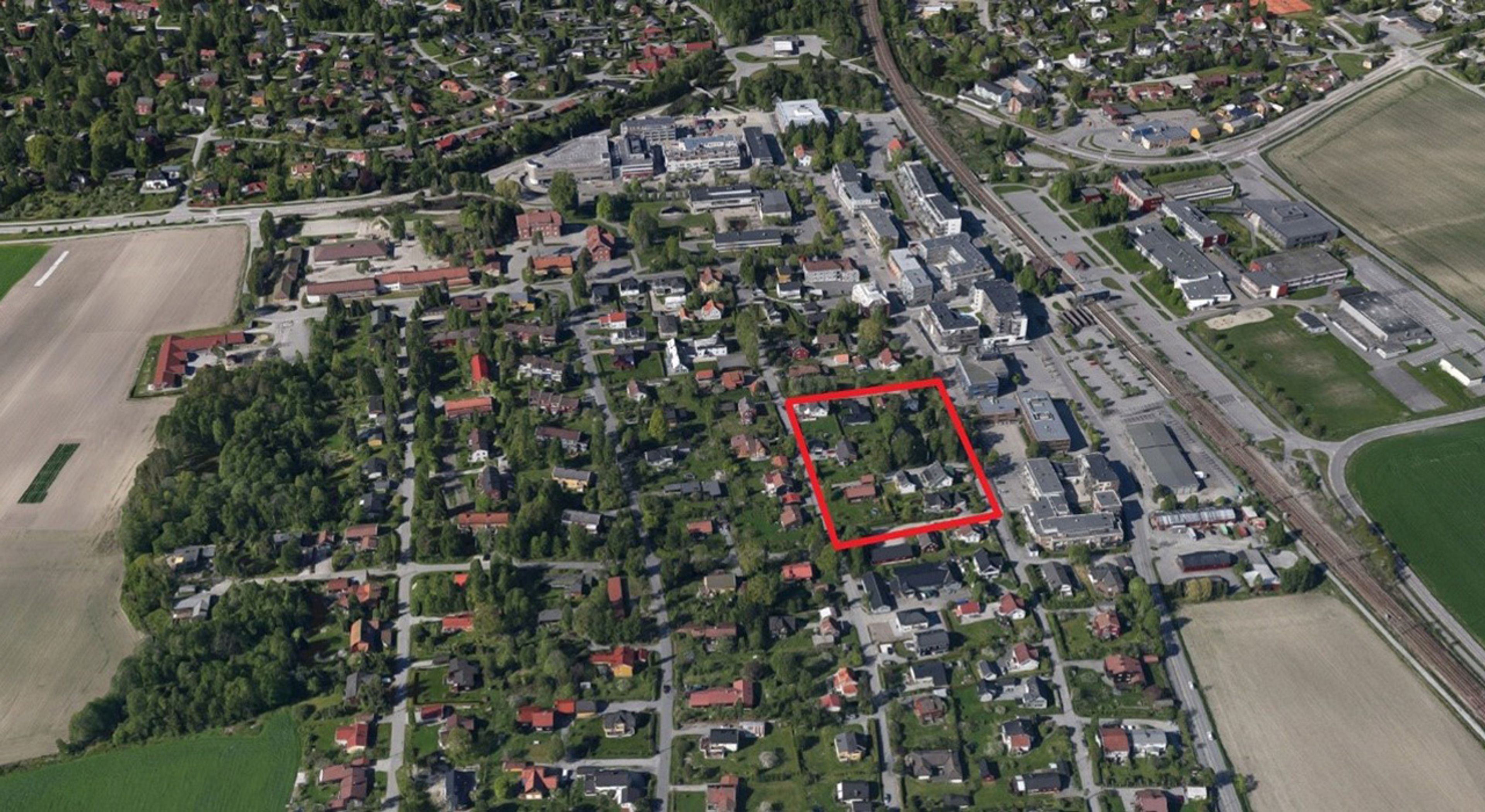 Oversiktsbilde av boligprosjektet Glimt Hage eiendom.