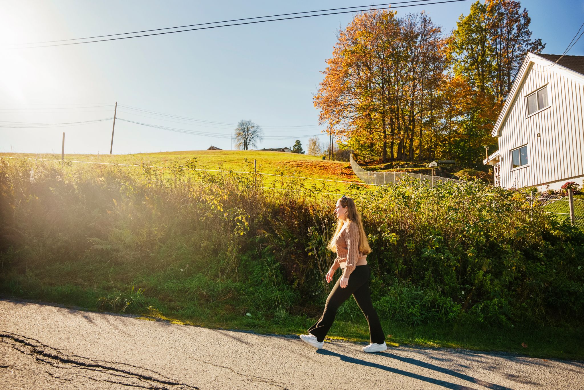 Foto av OBOS-medlem Kristina ute.