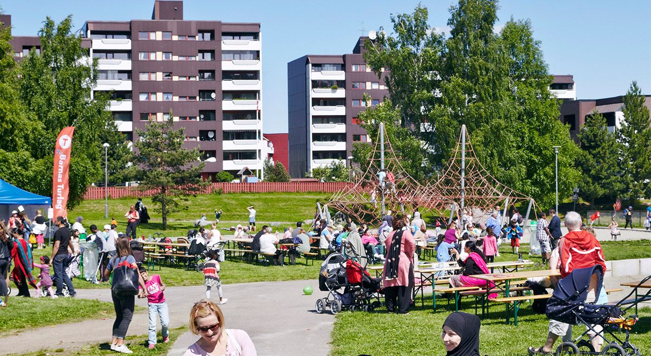 Fotografi av borettslag på Furuset