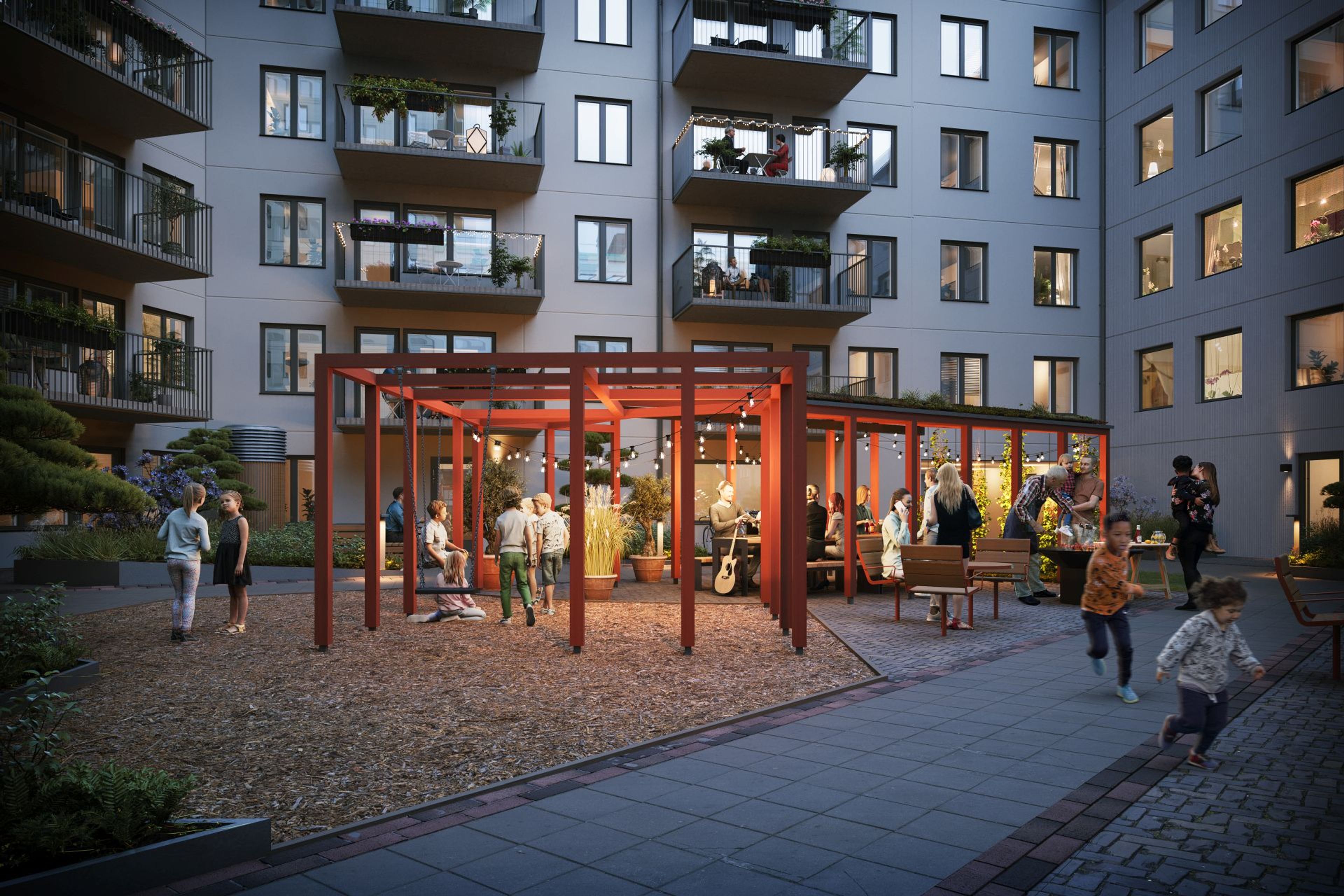 Explora Södra Änggården Göteborg - pergola