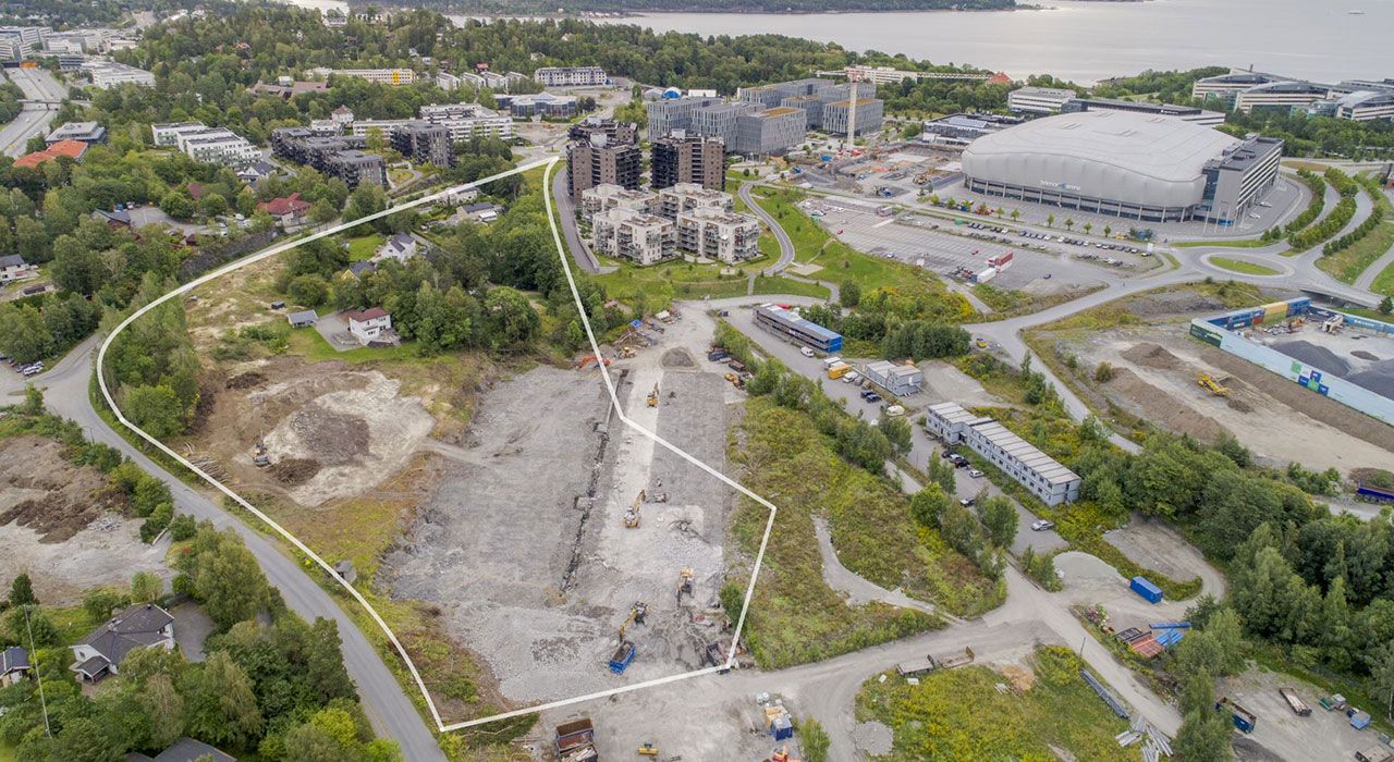 Bilde av tomten til Fornebuporten 1.1