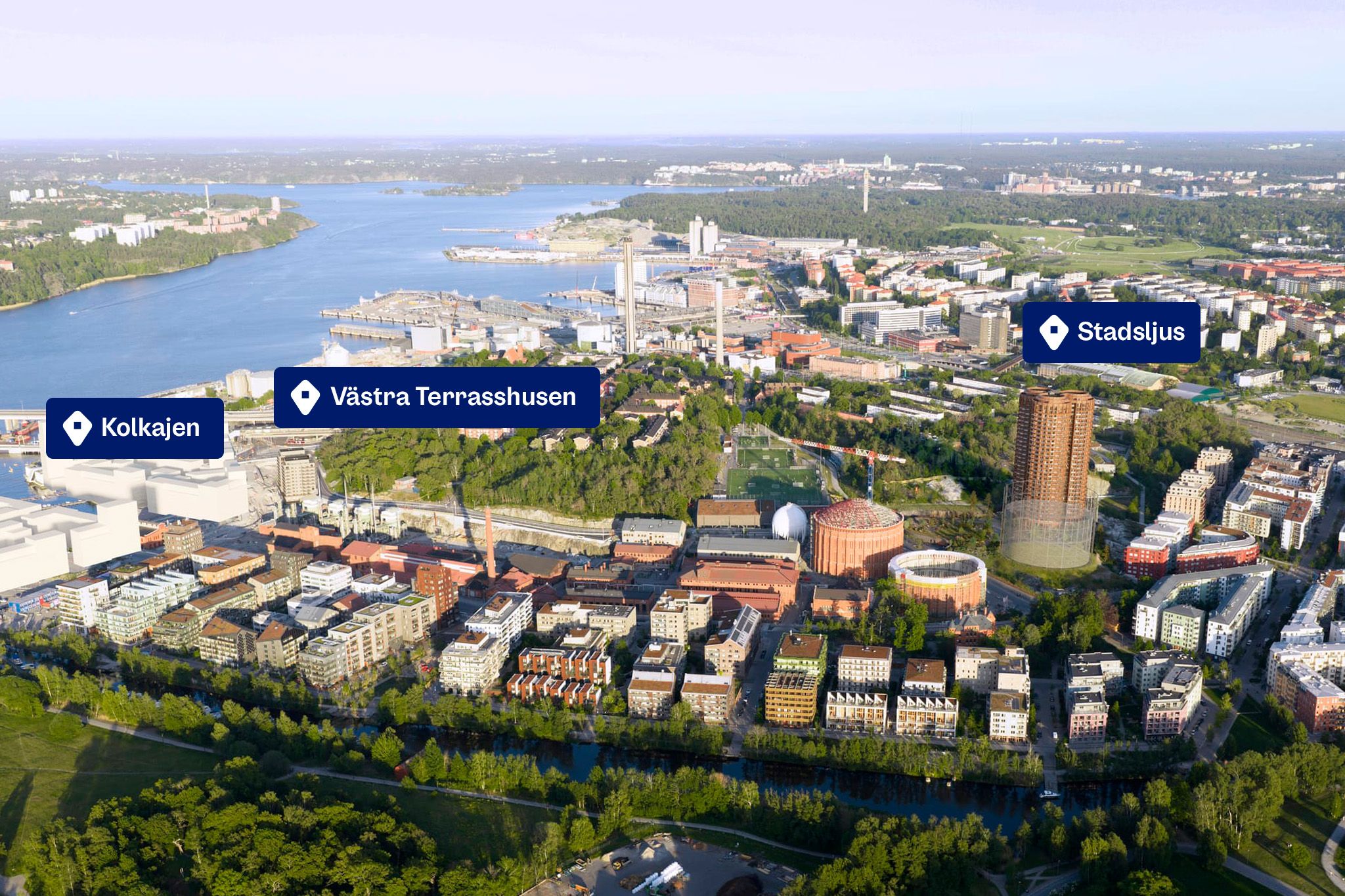 Översikt Norra Djurgårdsstaden med 3D animering