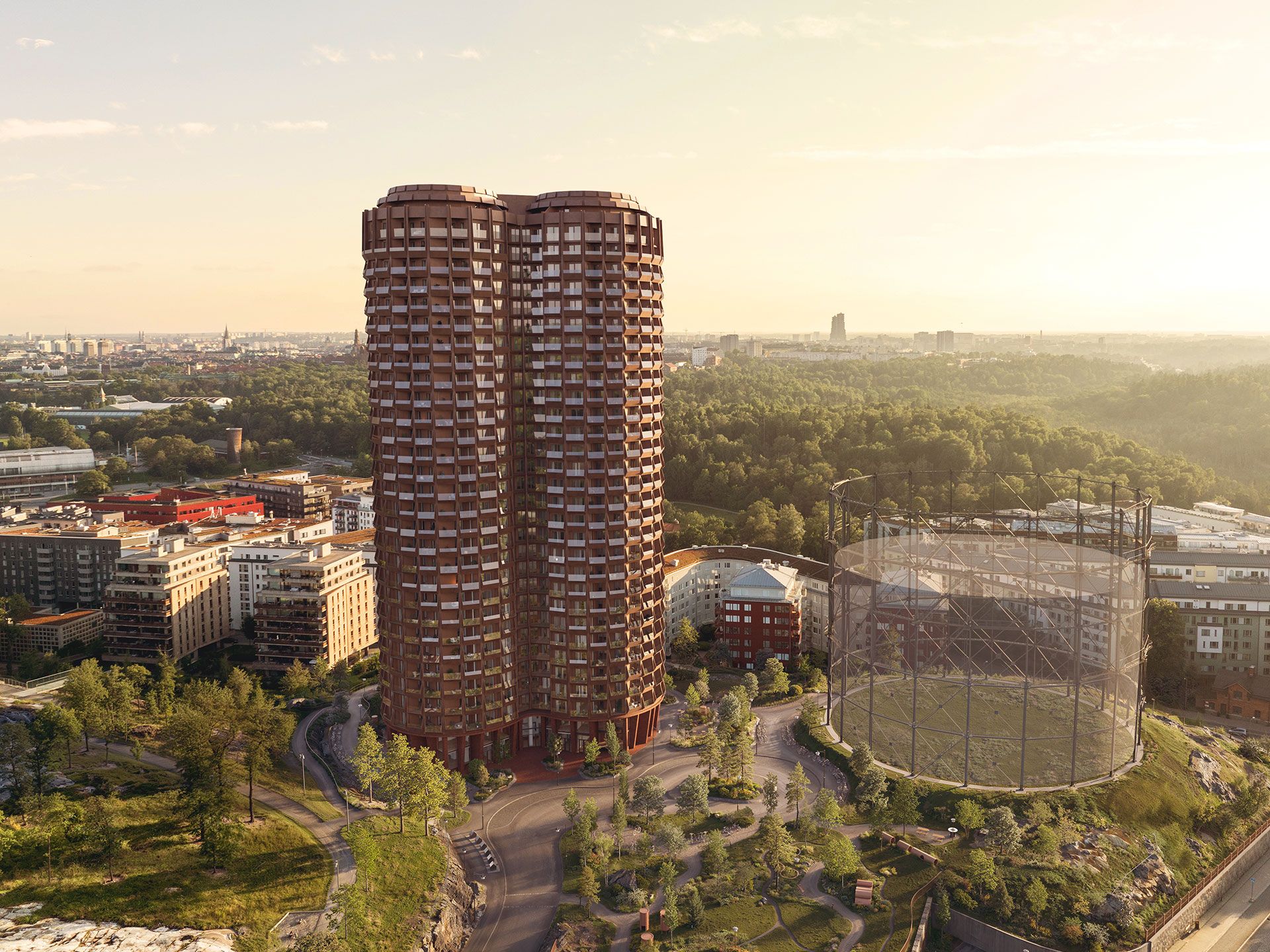 Exteriör på långt håll Stadsljus