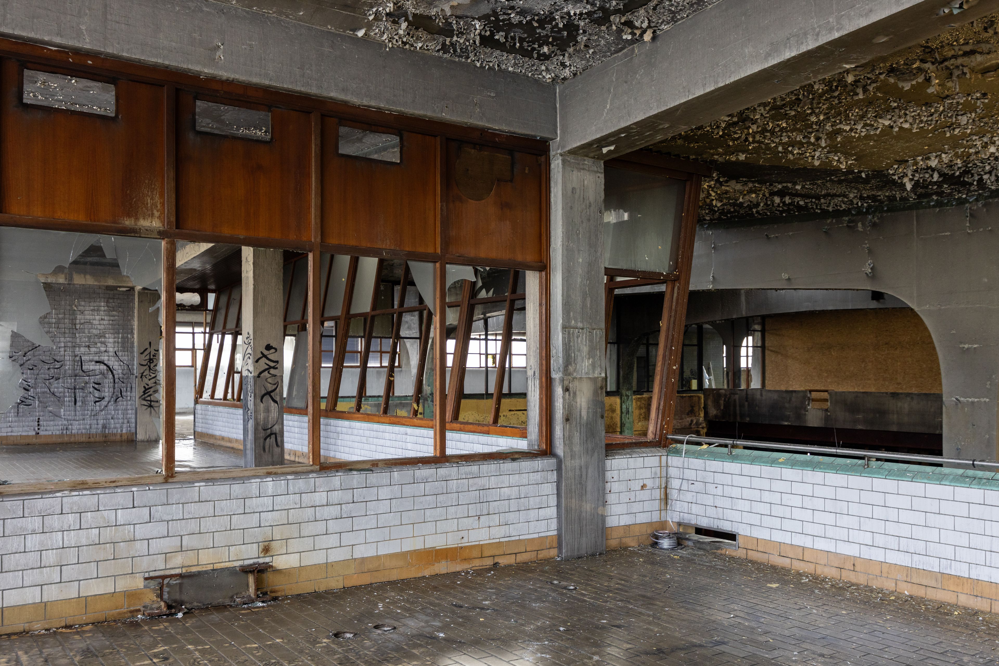 Nærbilde av designdetaljer inne på Tapperiet, som i dag står tomt.