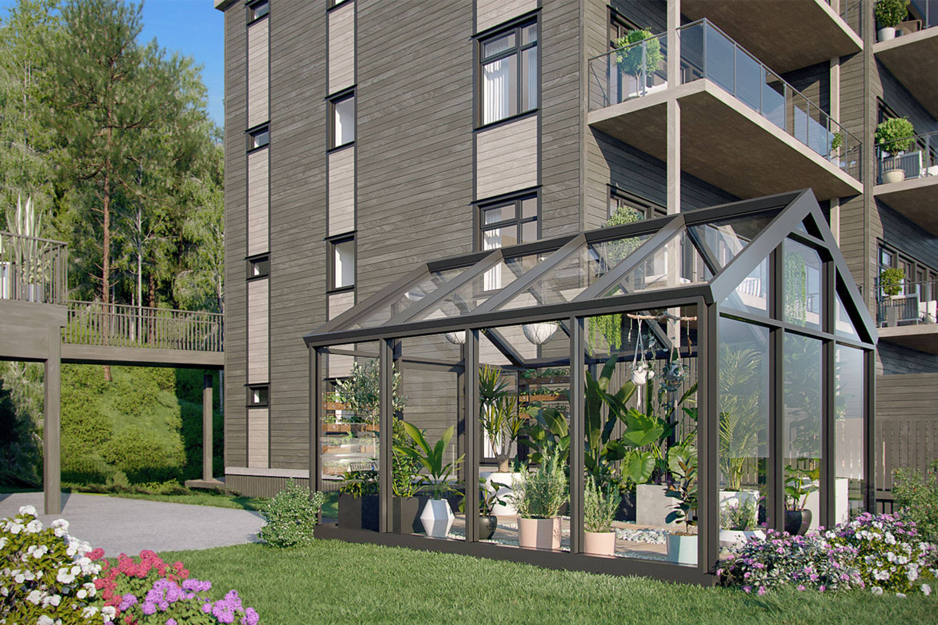 Illustrasjon fra drivhus i hagen